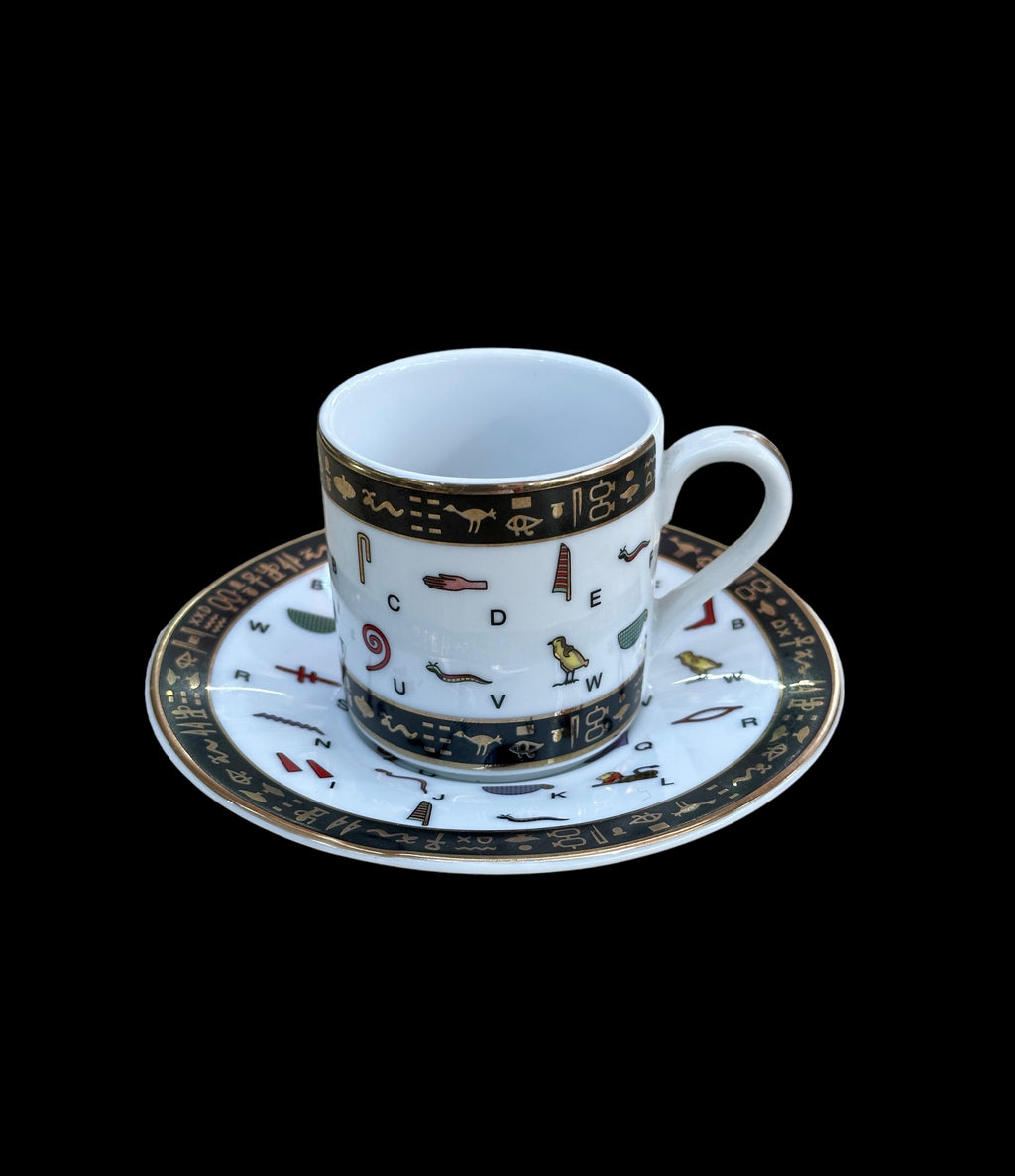 Hieroglyph Tea Cup and Saucer Set