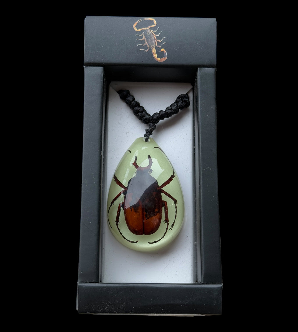 Antler Horned Beetle Glow Necklace