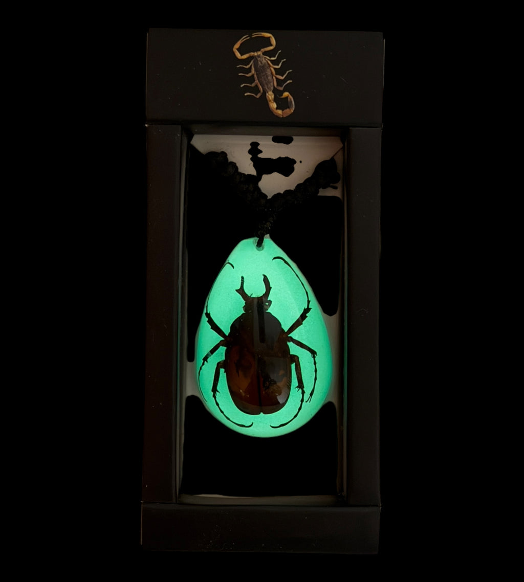Antler Horned Beetle Glow Necklace