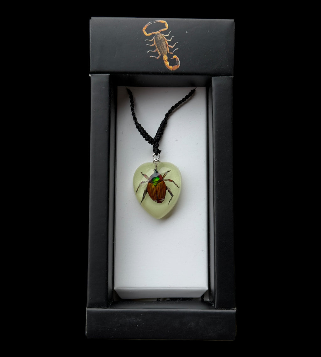 Shining Chafer Beetle Glow Necklace