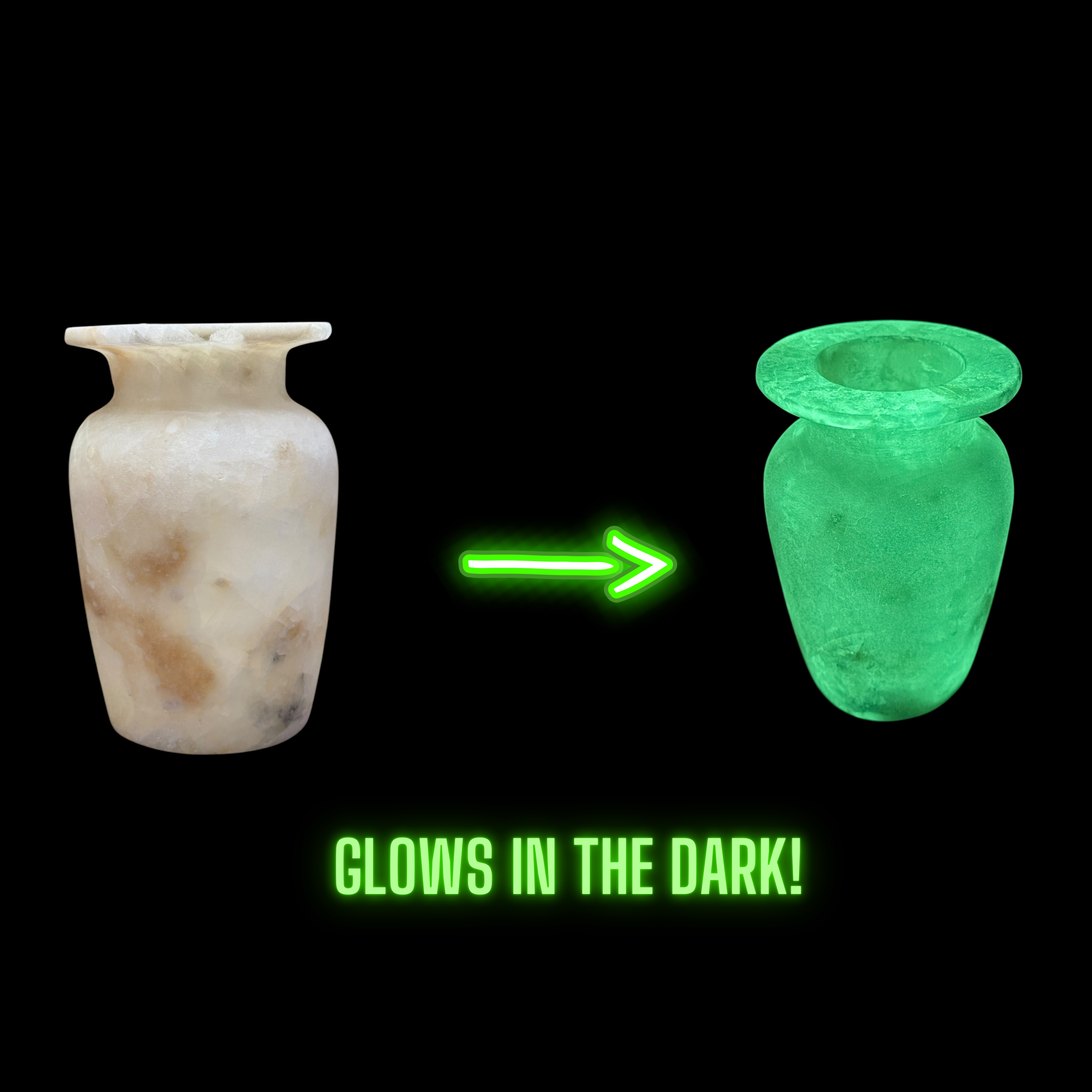 Glow in the Dark Alabaster Vase