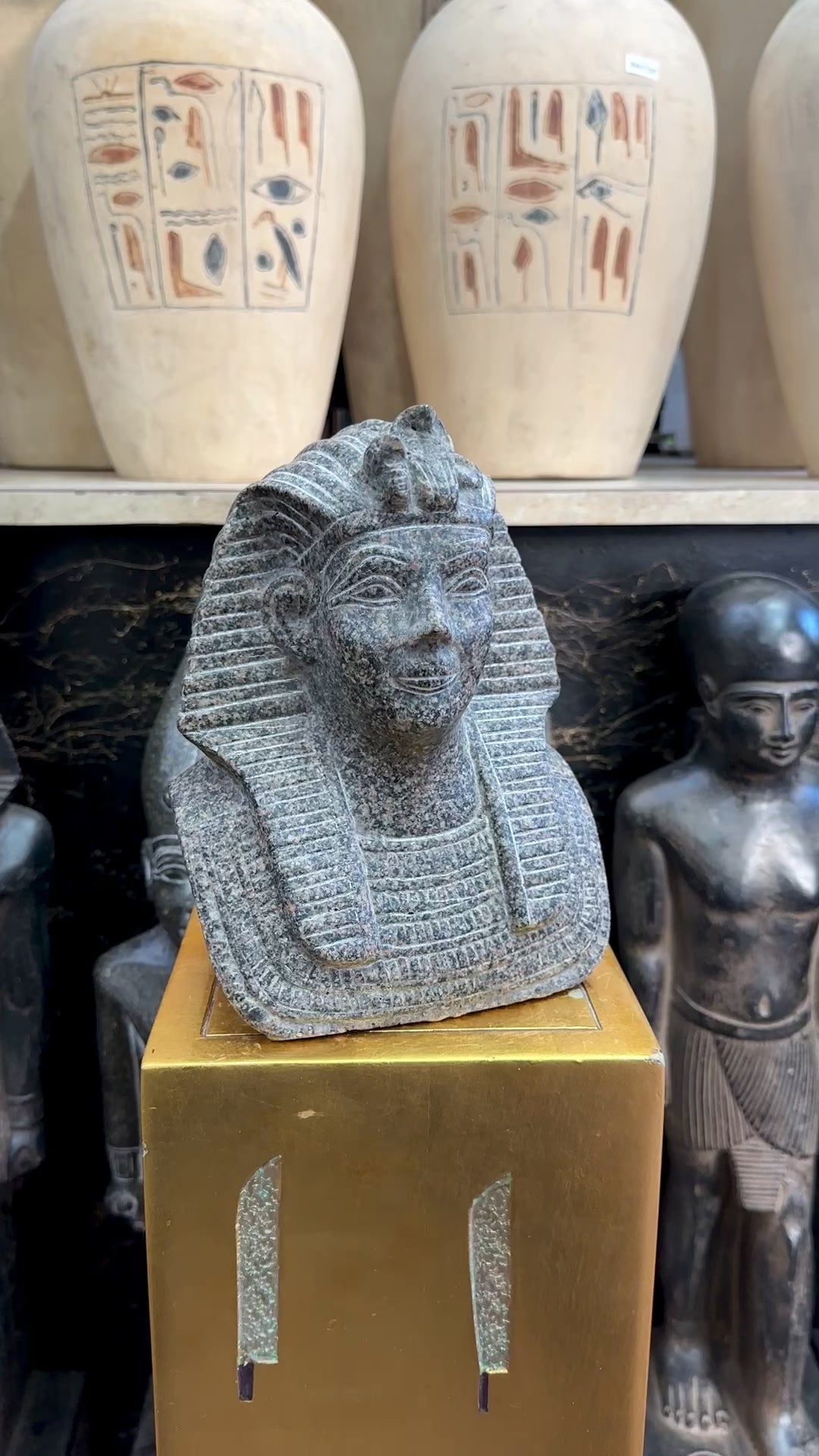 King Tutankhamen Bust - Aswan Black Granite