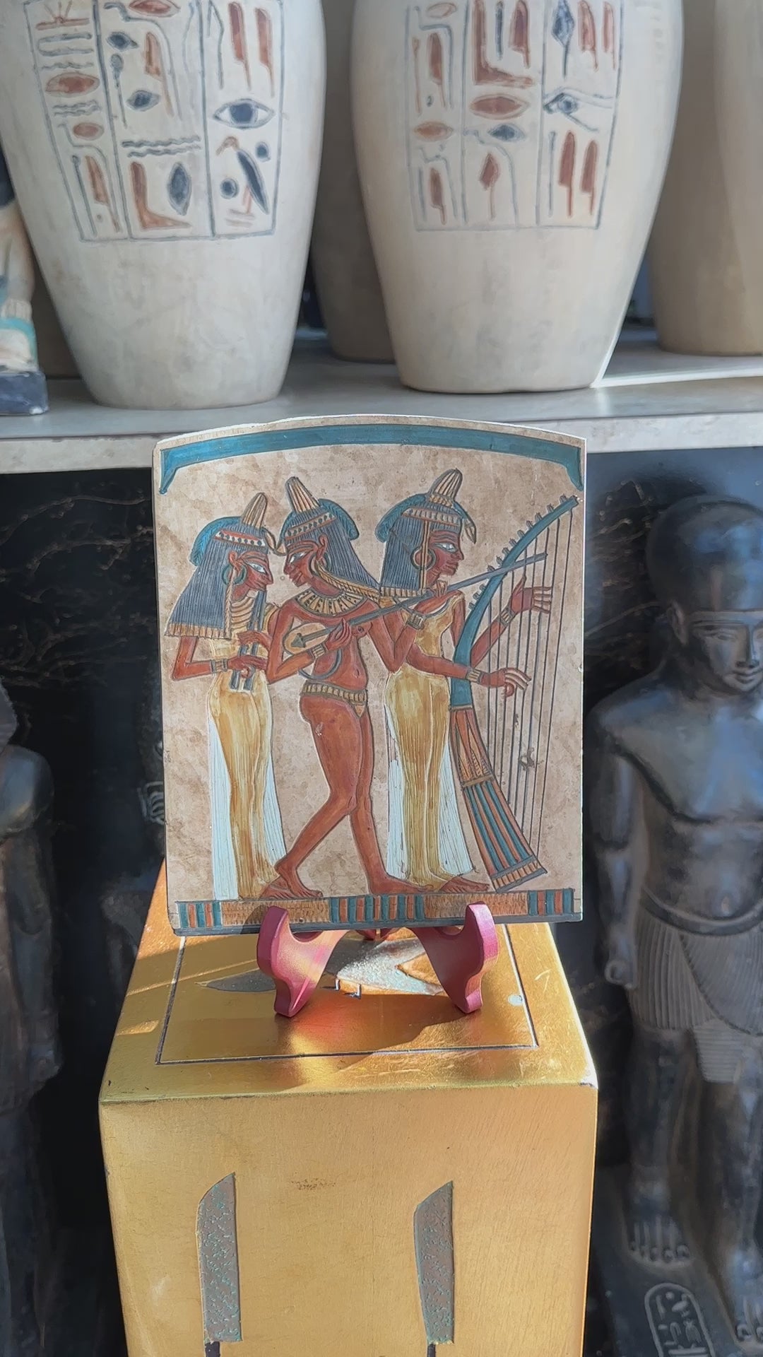 Egyptian Music Girls Wall Plaque