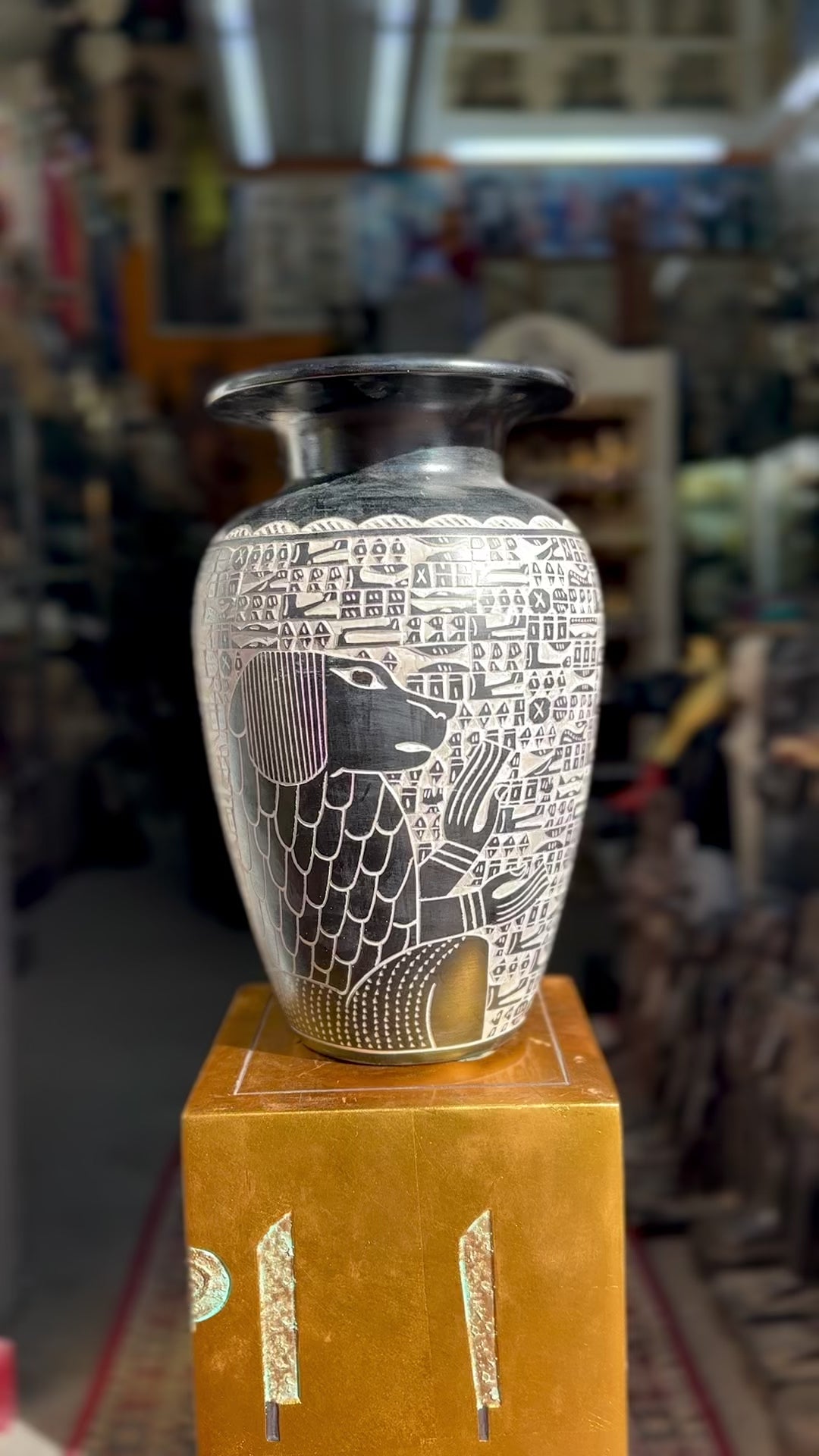 Egyptian Basalt God Thoth Vase