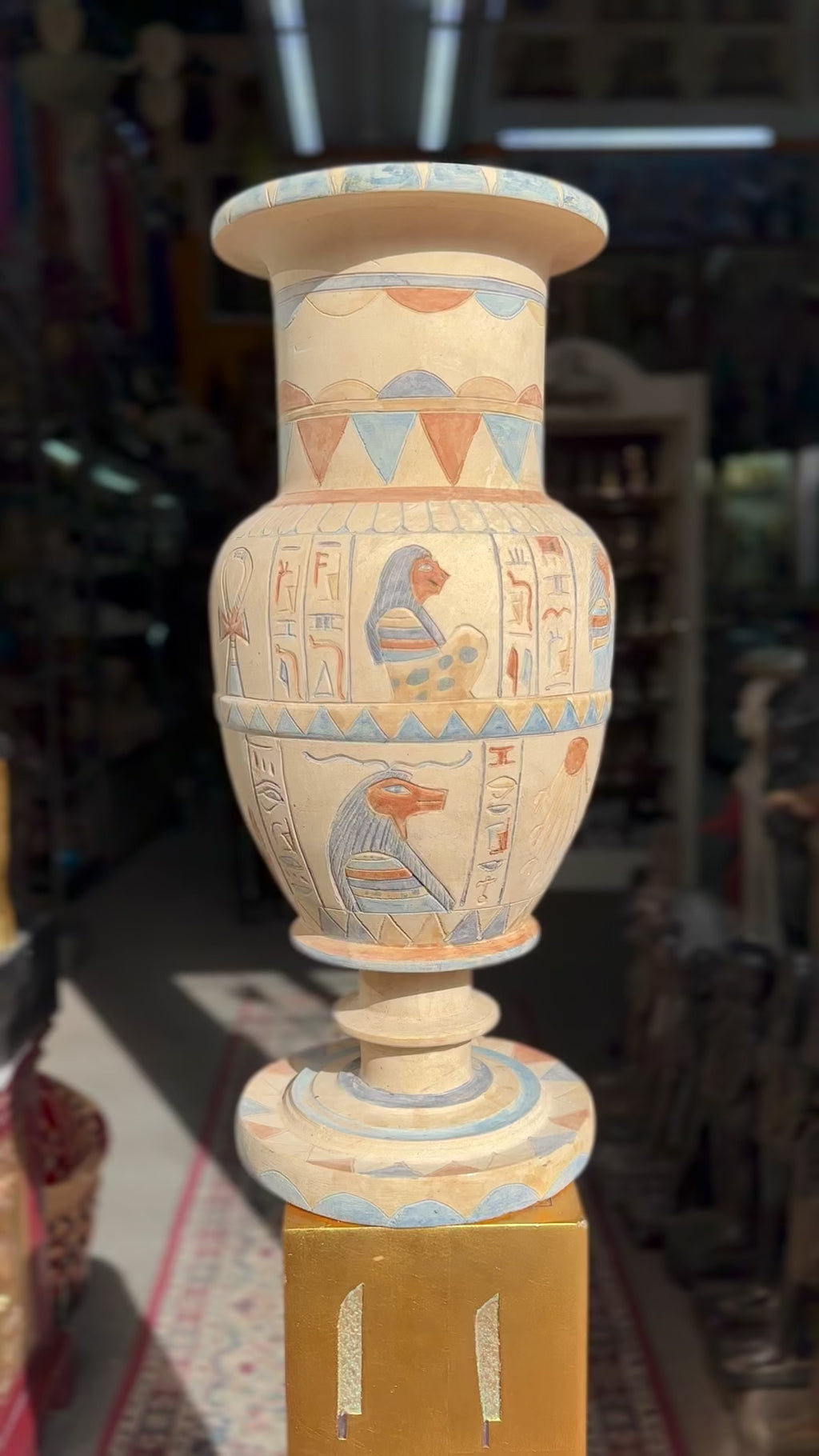 Egyptian Limestone Vase - Handmade in Egypt