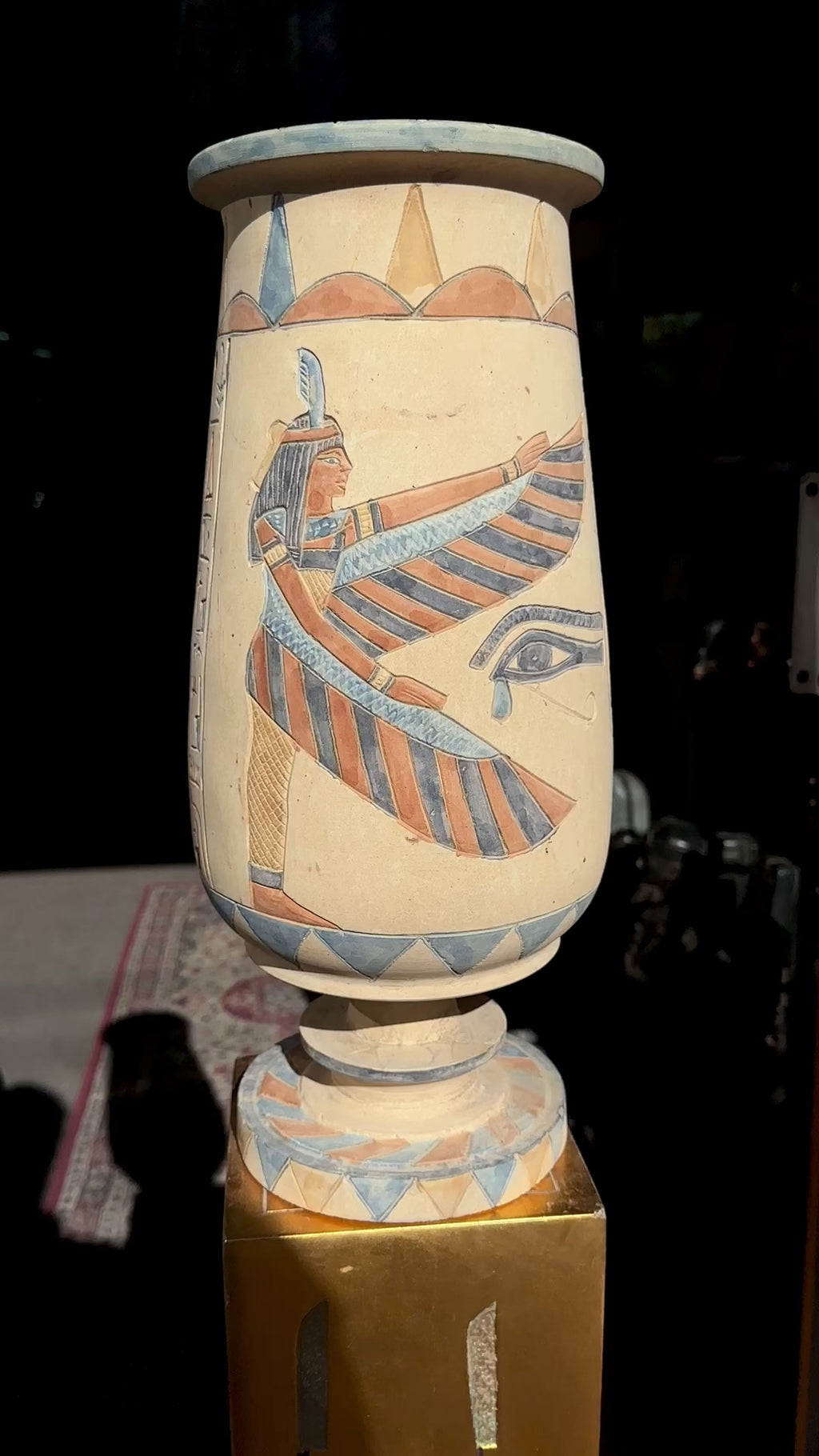 Egyptian Limestone Vase - Handmade in Egypt
