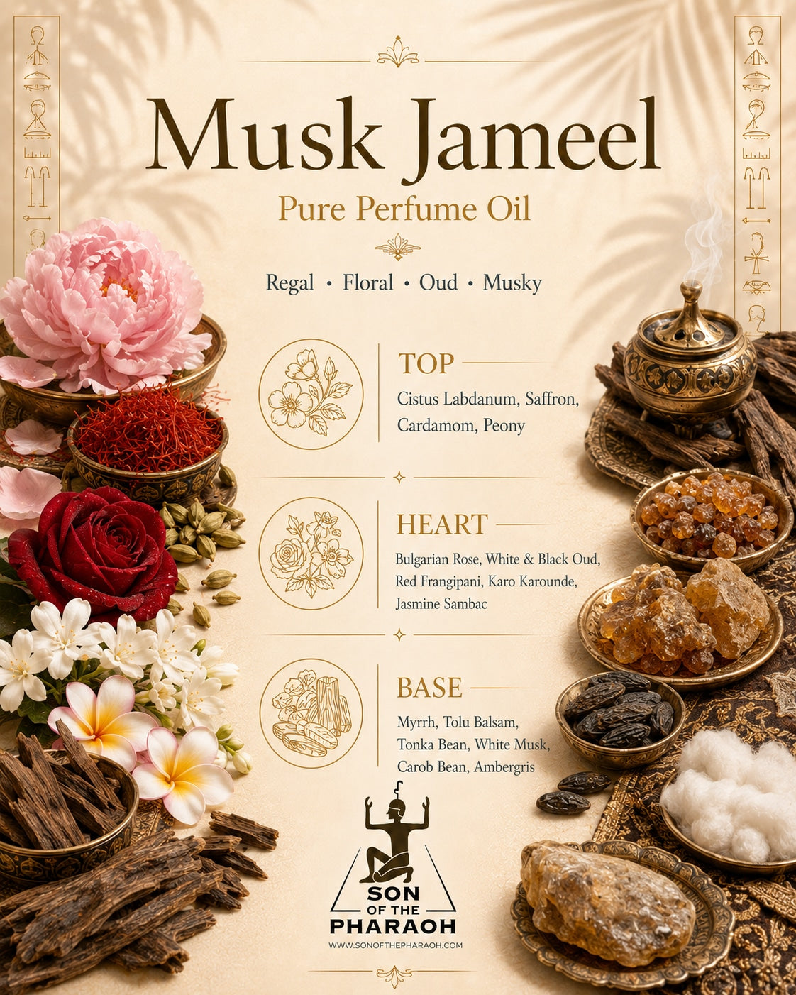 Musk Jameel Perfume Oil — fragrance notes infographic