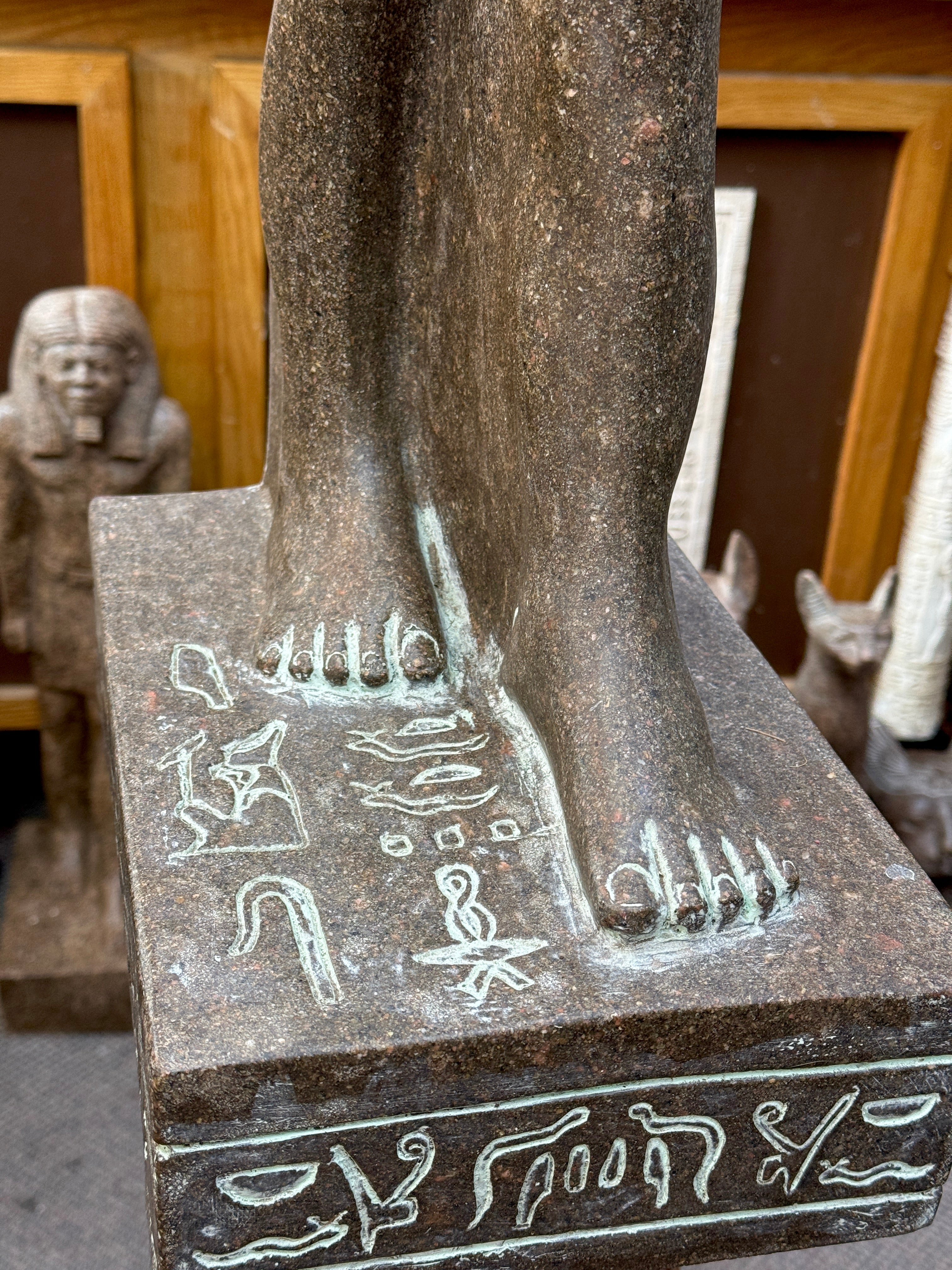 Monumental Hand-Carved Thutmose III Stone Statue – 80 cm