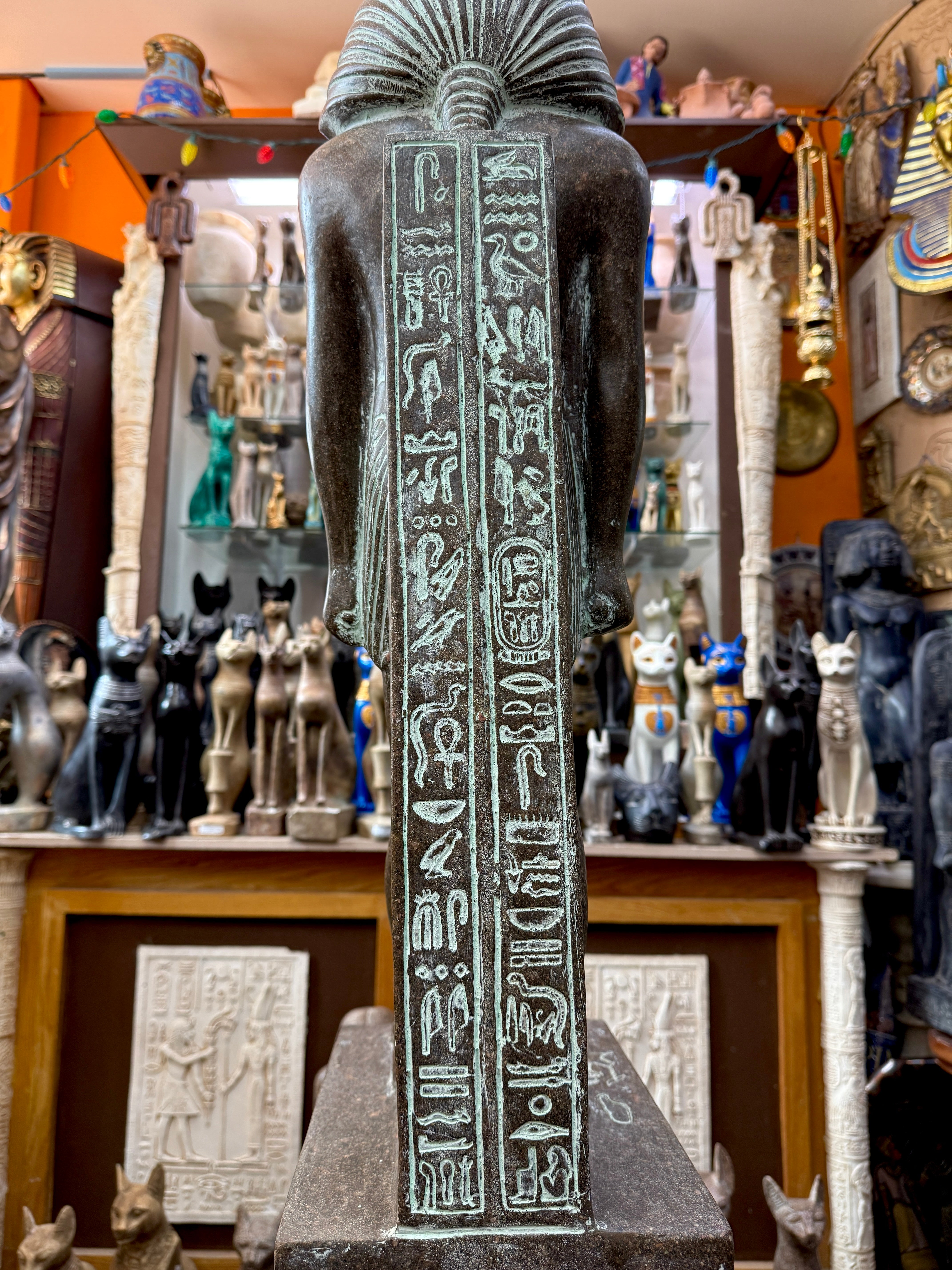 Monumental Hand-Carved Thutmose III Stone Statue – 80 cm