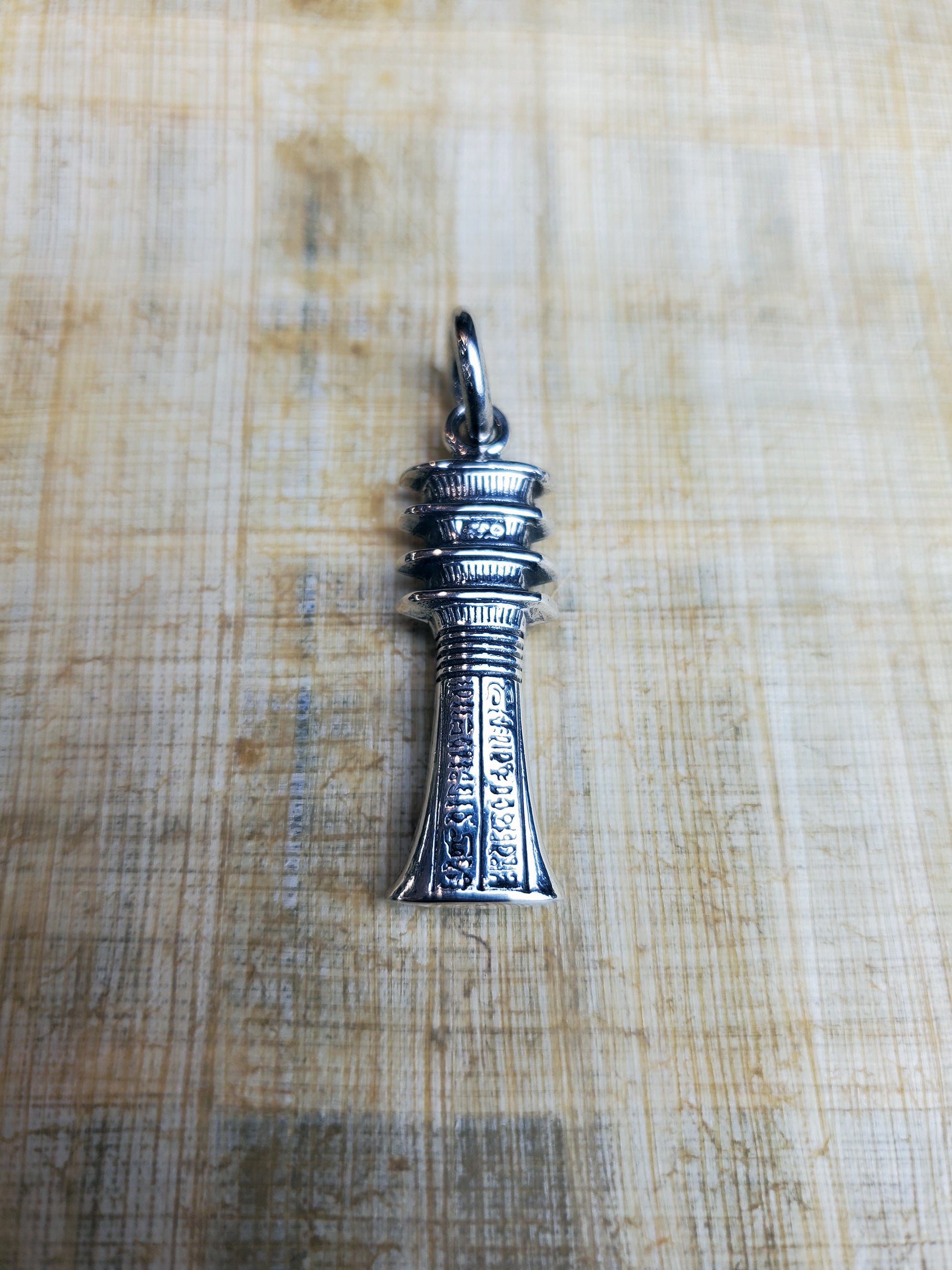 Djed Pillar Pendant in Sterling Silver