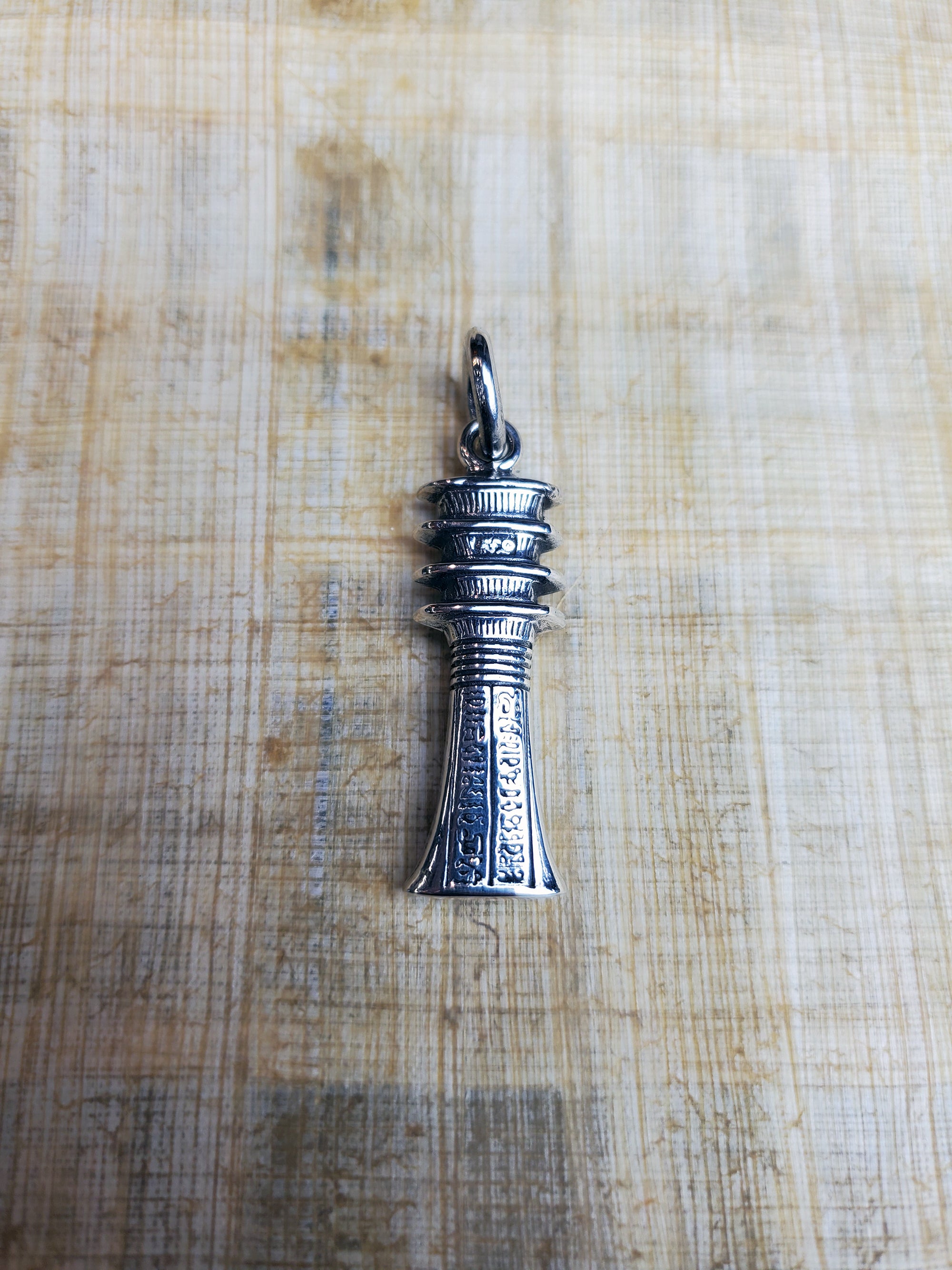 Djed Pillar Pendant in Sterling Silver