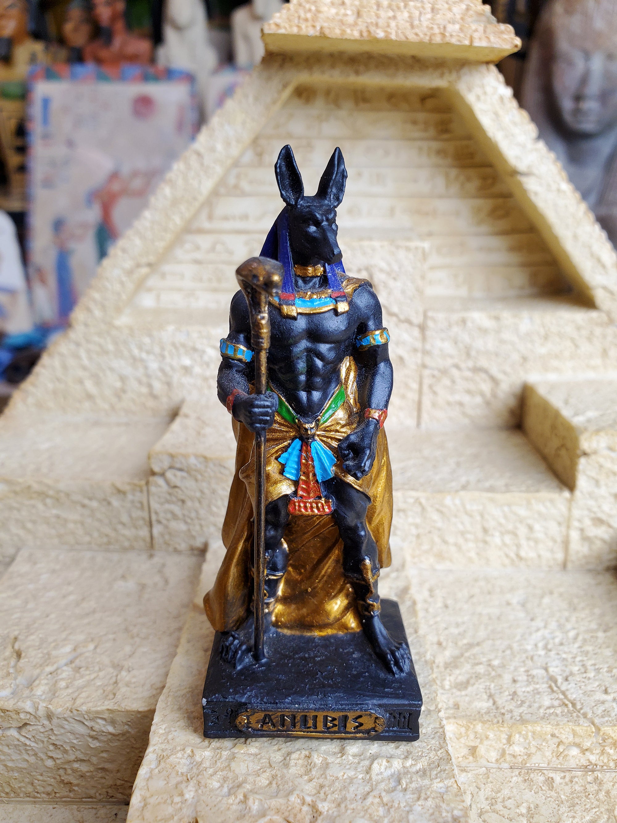 Ancient Egyptian God Anubis Miniature Statue.