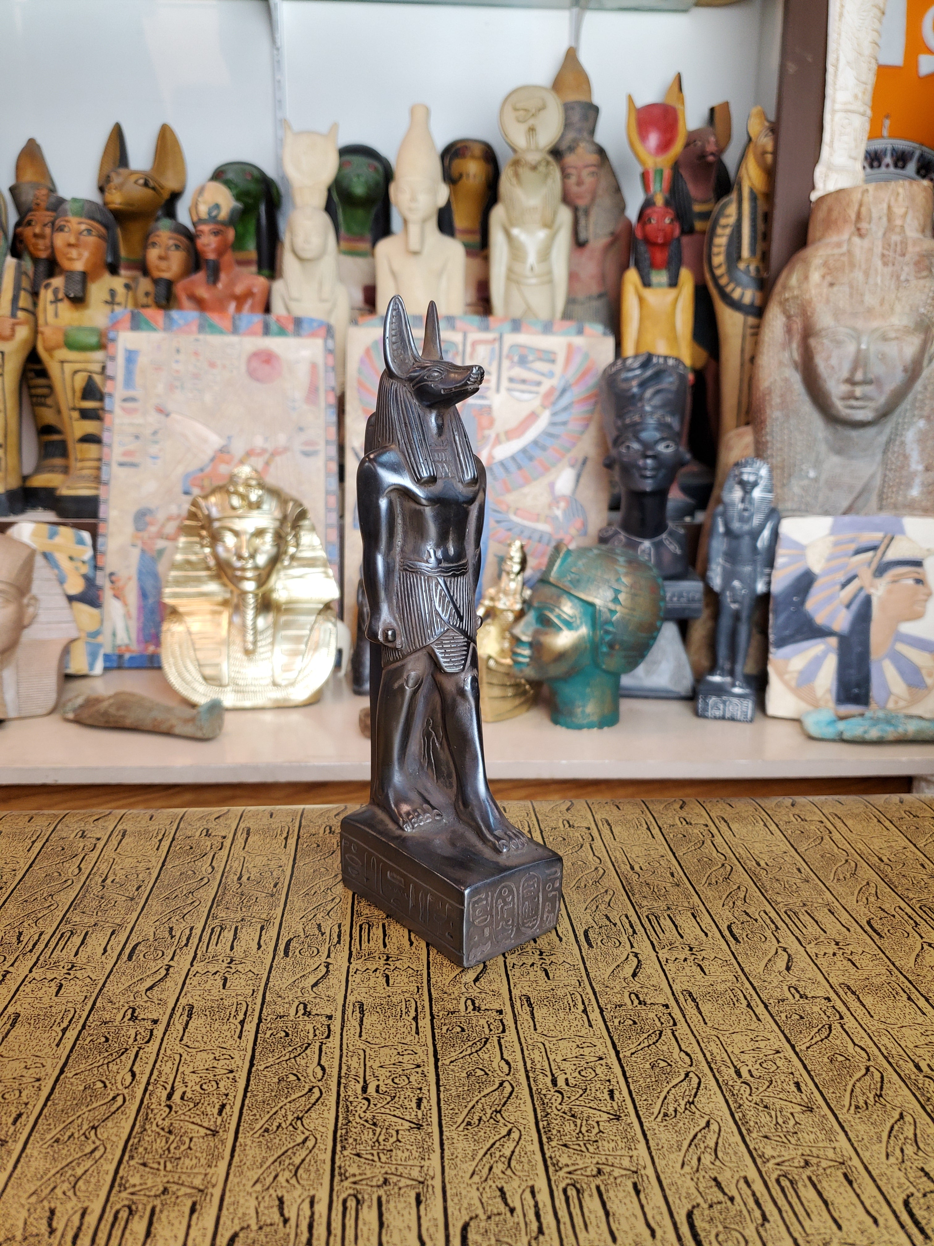 Anubis Statue - Hand-carved Black Basalt