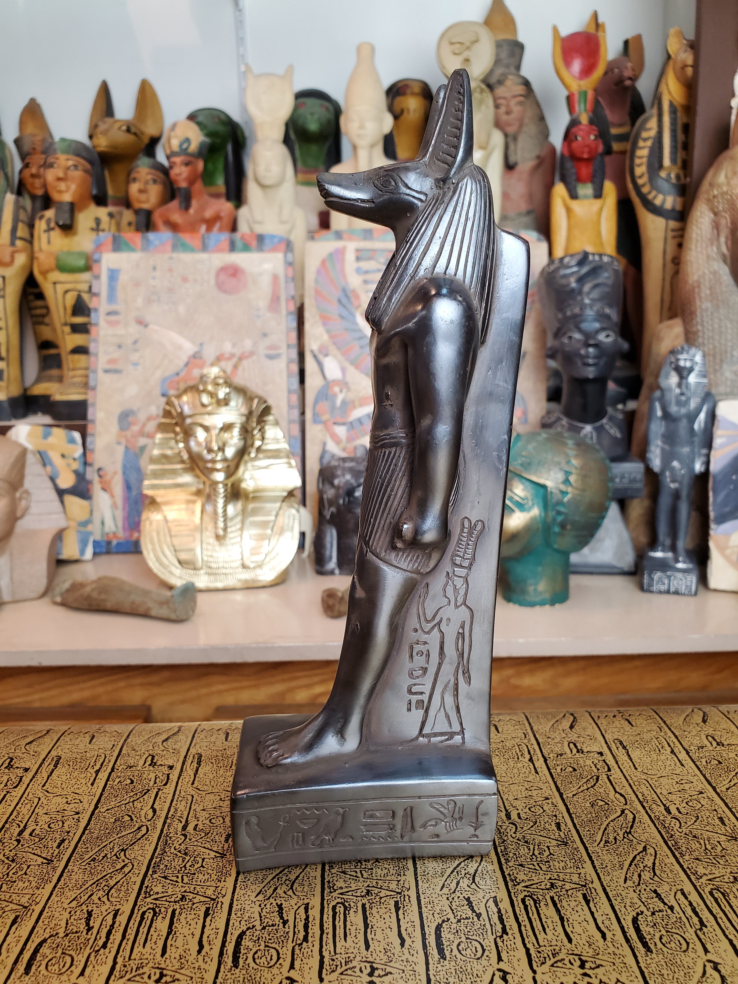 Anubis Statue - Hand-carved Black Basalt