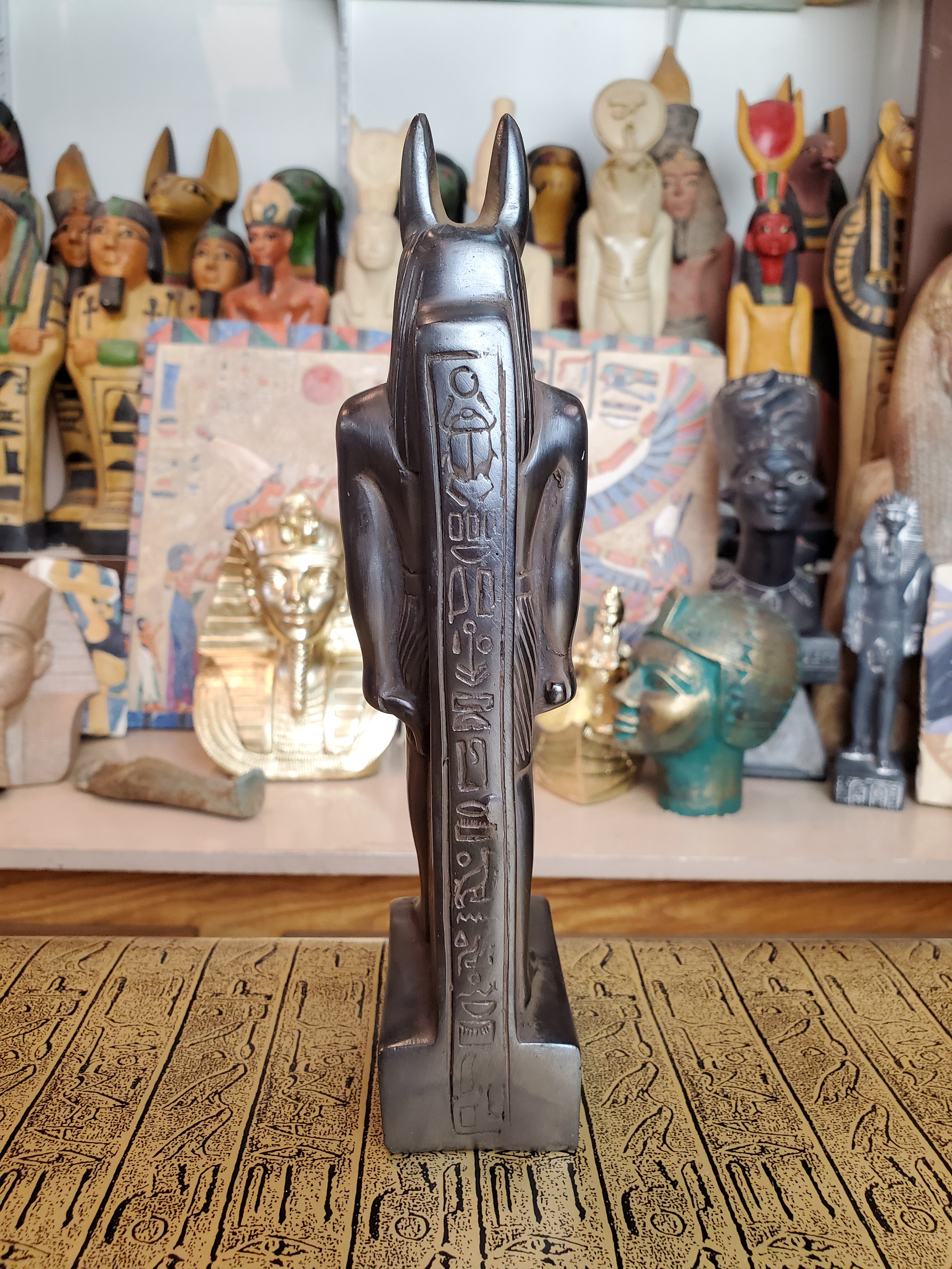 Anubis Statue - Hand-carved Black Basalt