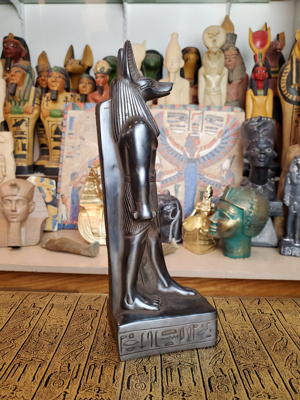 Anubis Statue - Hand-carved Black Basalt