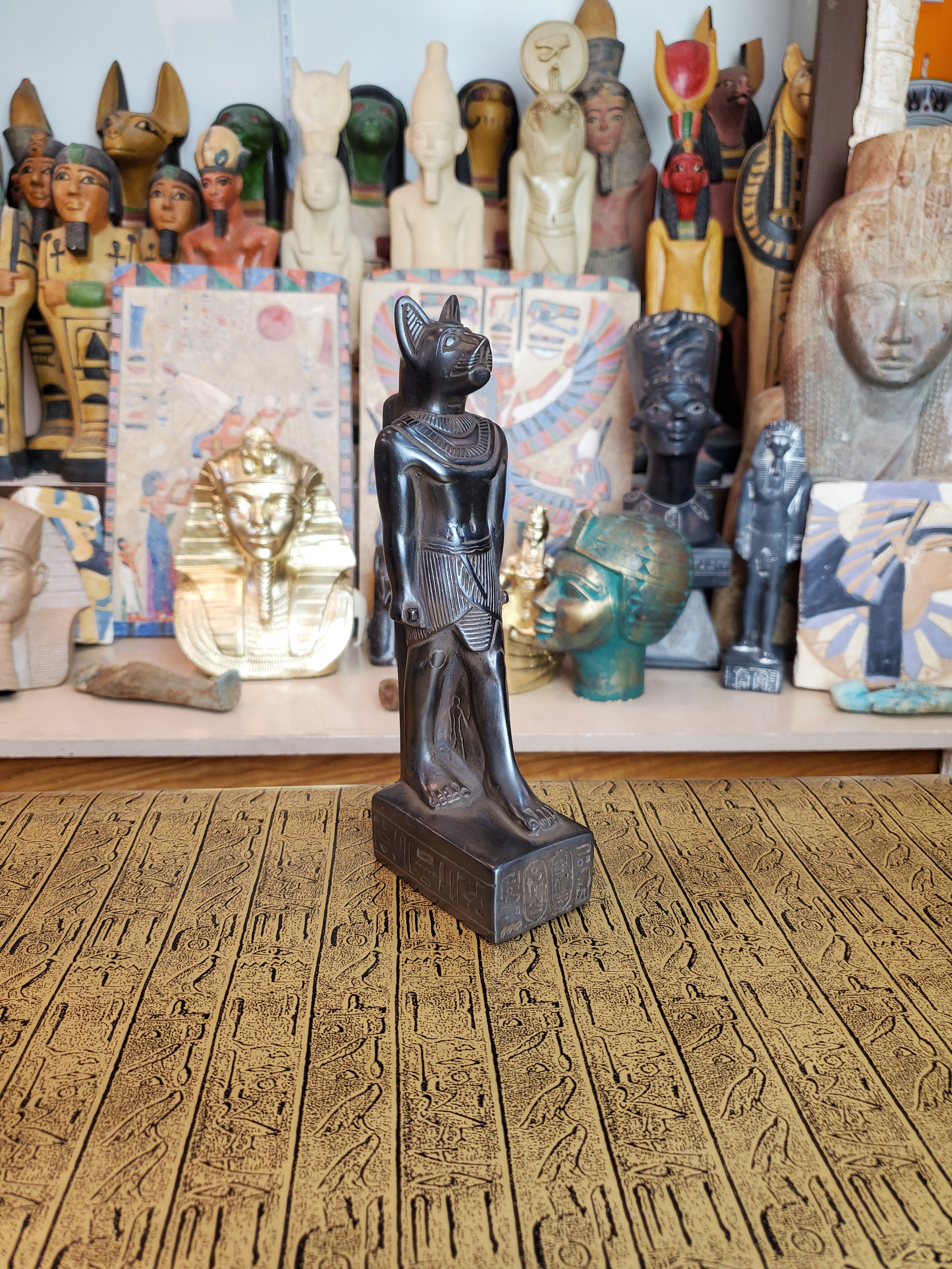 Bastet Statue - Hand-carved Black Basalt