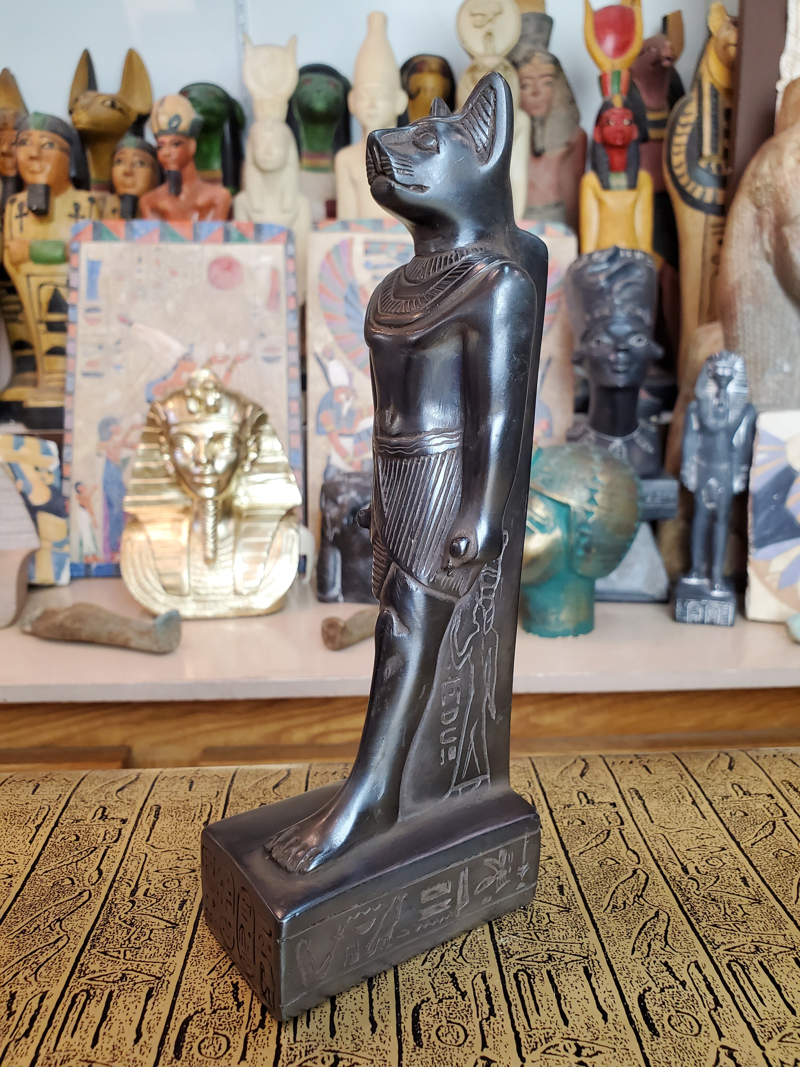 Bastet Statue - Hand-carved Black Basalt