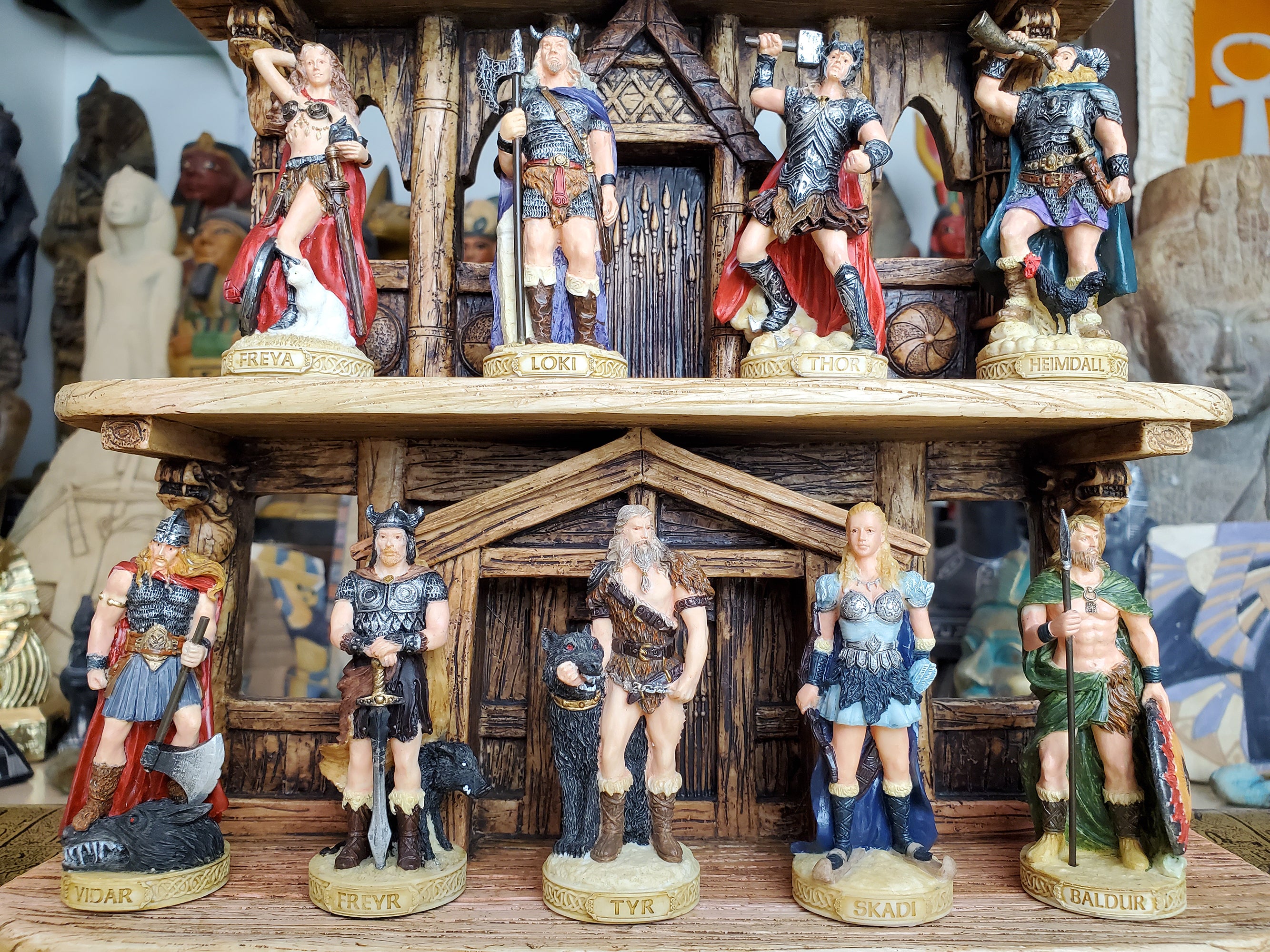 Norse God's & Goddess Mini Statues Set of 12