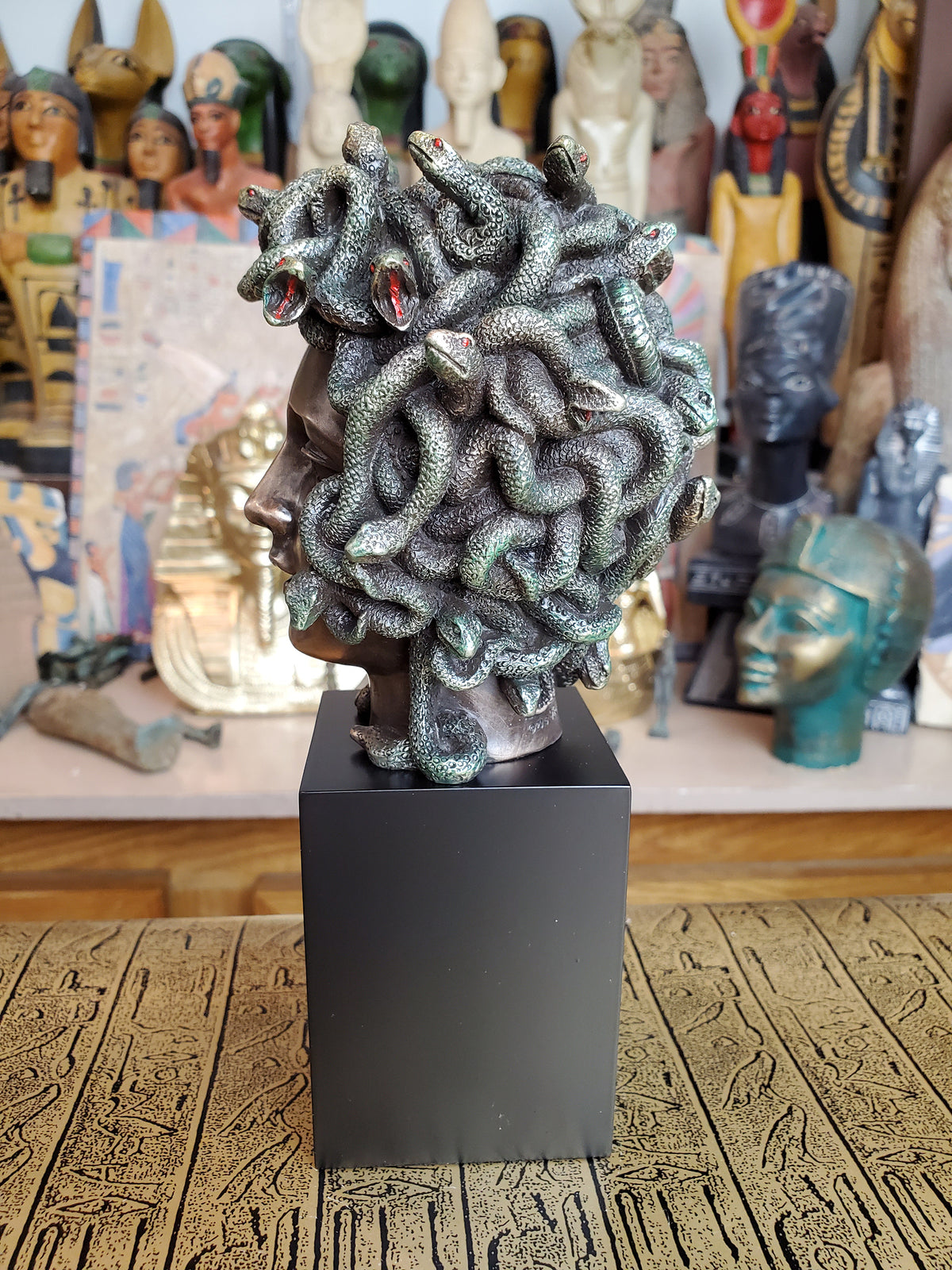 Medusa Bust on Plinth Statue