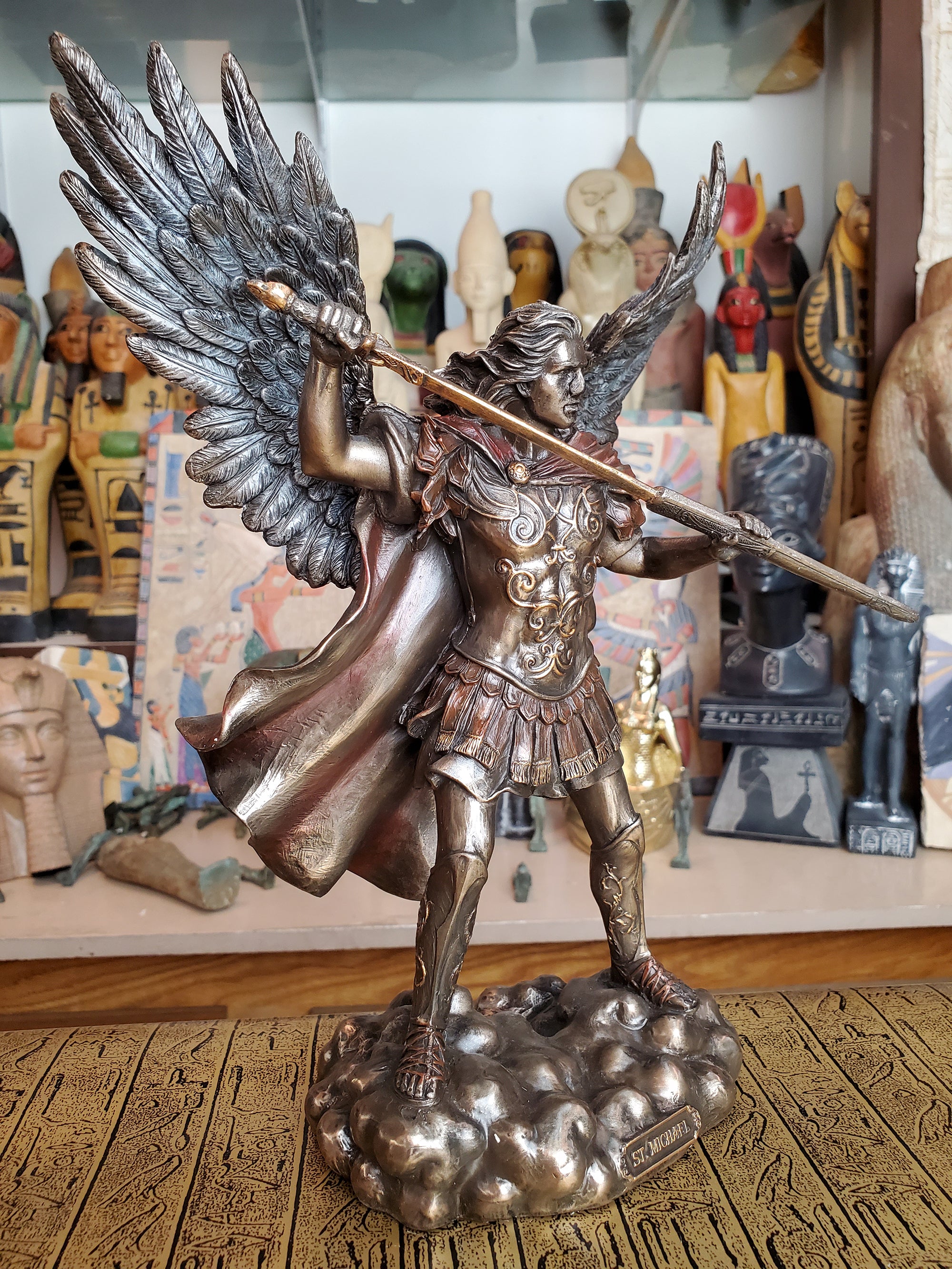 Saint Michael Unsheathing his Sword Statue