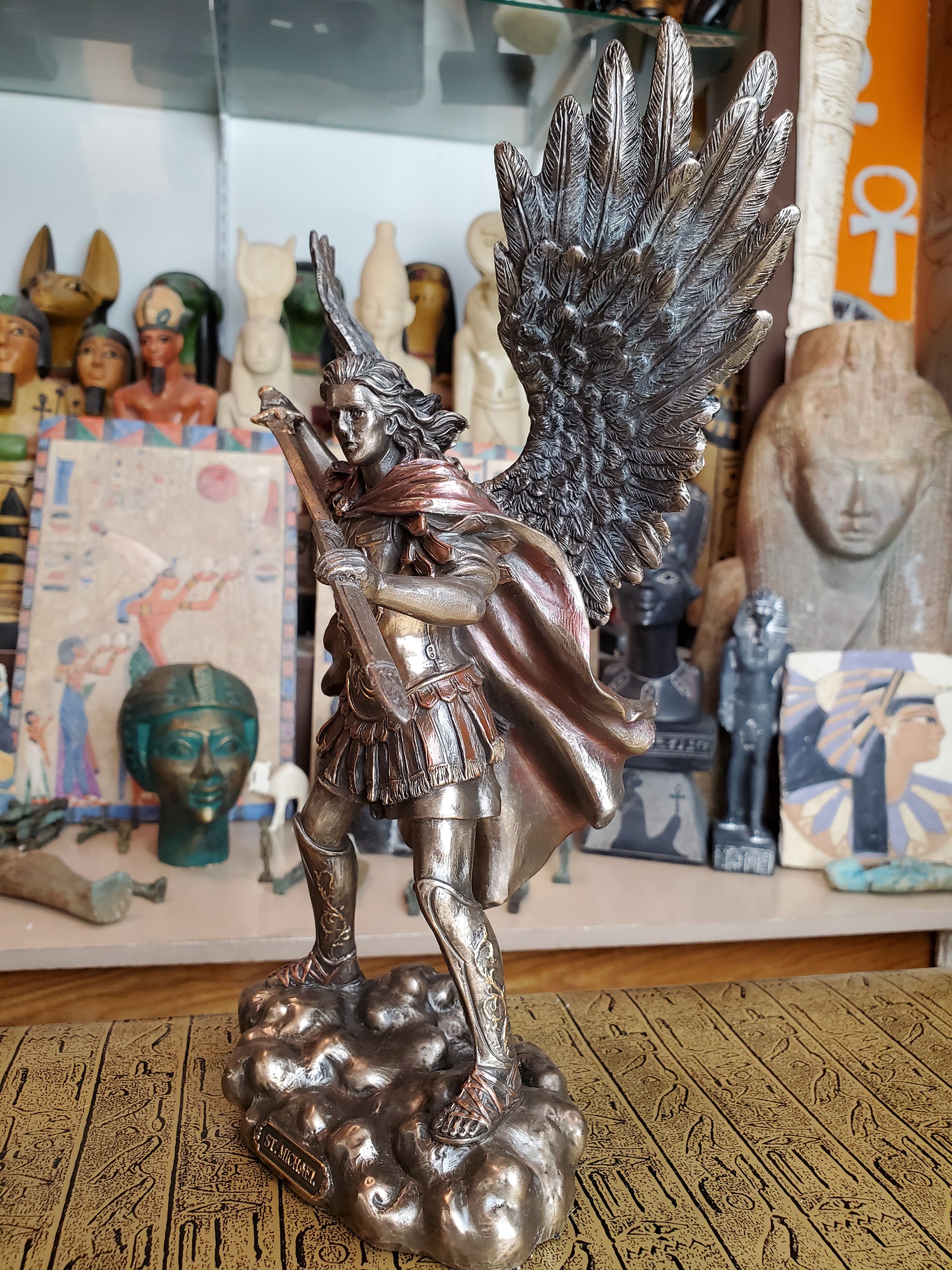 Saint Michael Unsheathing his Sword Statue