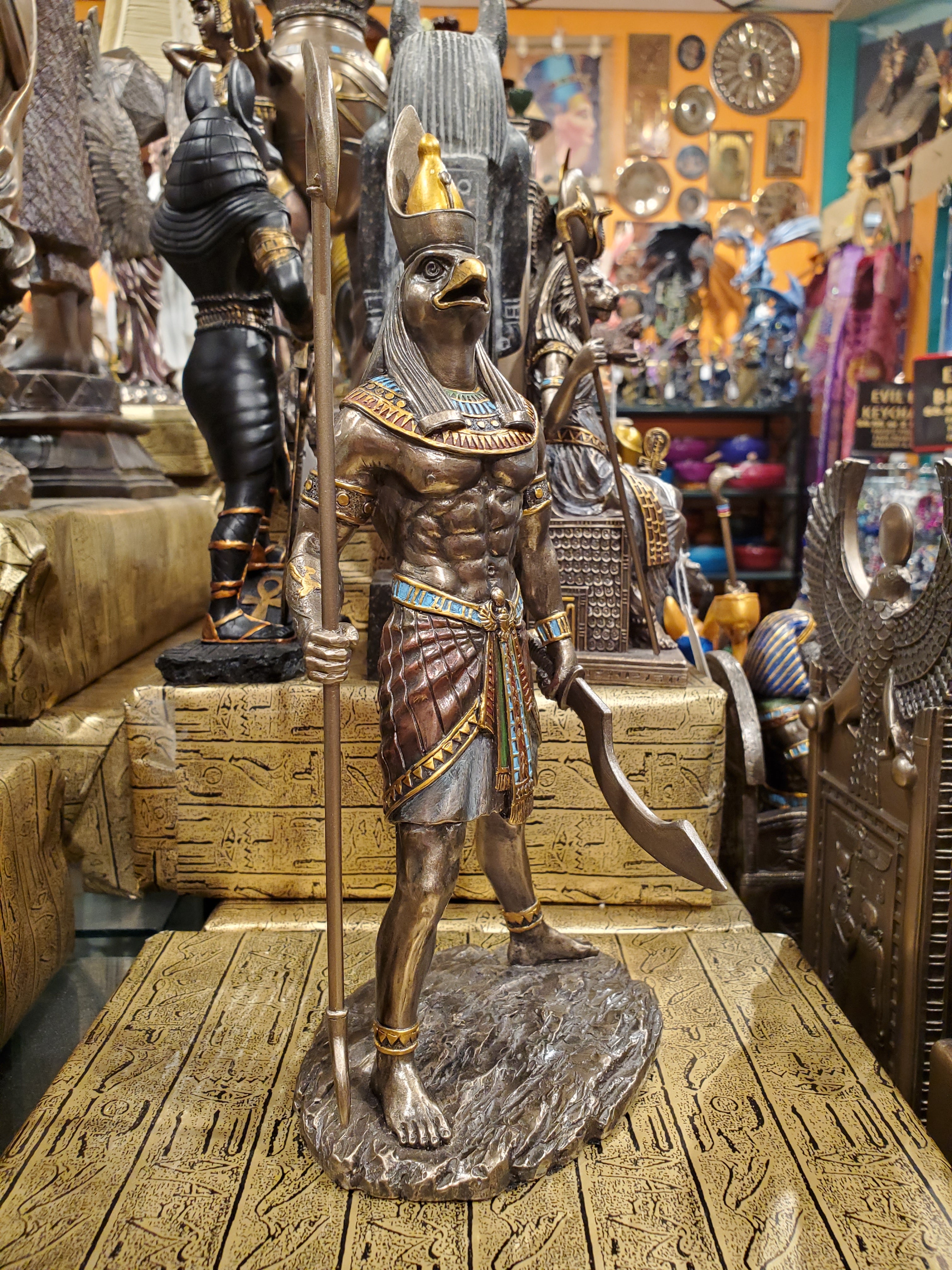 Horus with Sword & Staff Statue