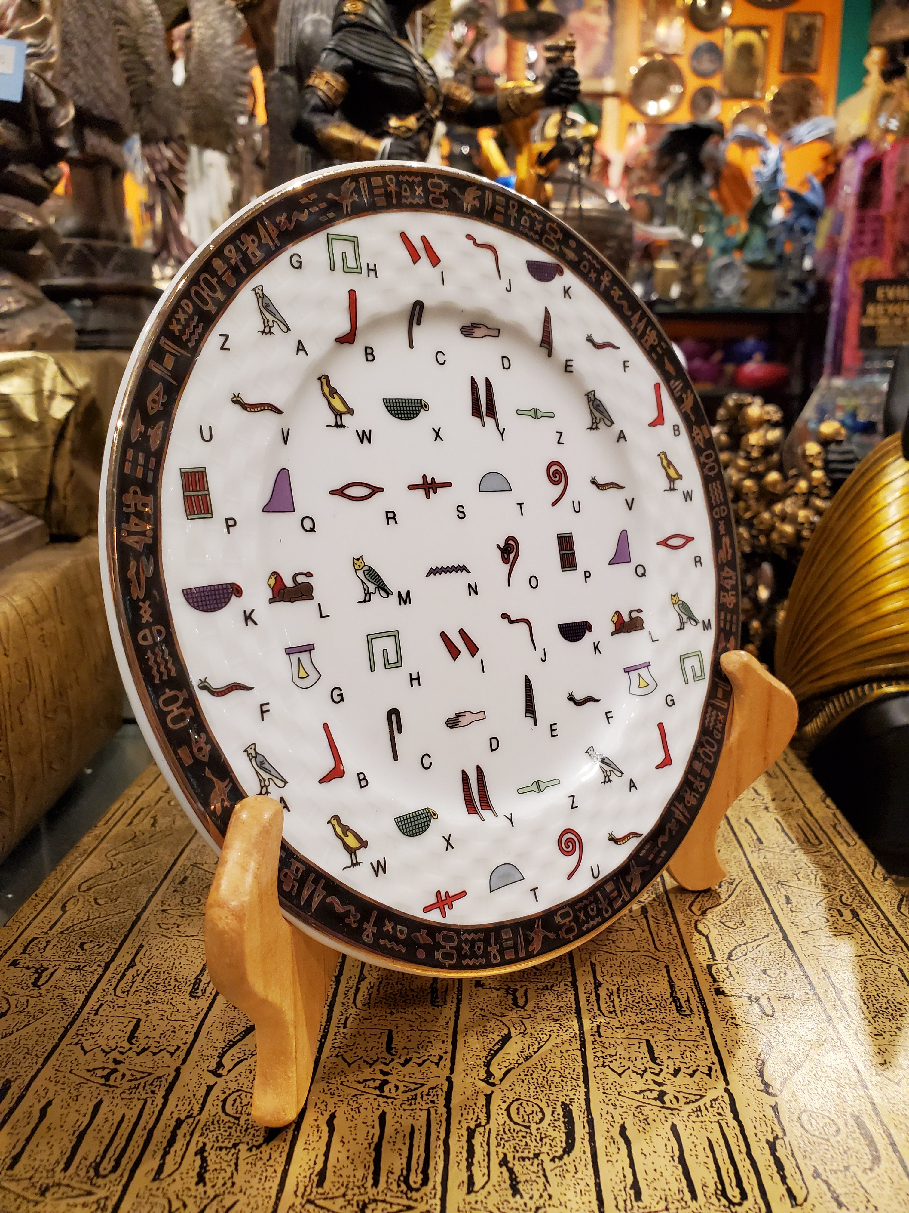 Porcelain Hieroglyphic Alphabet Plate