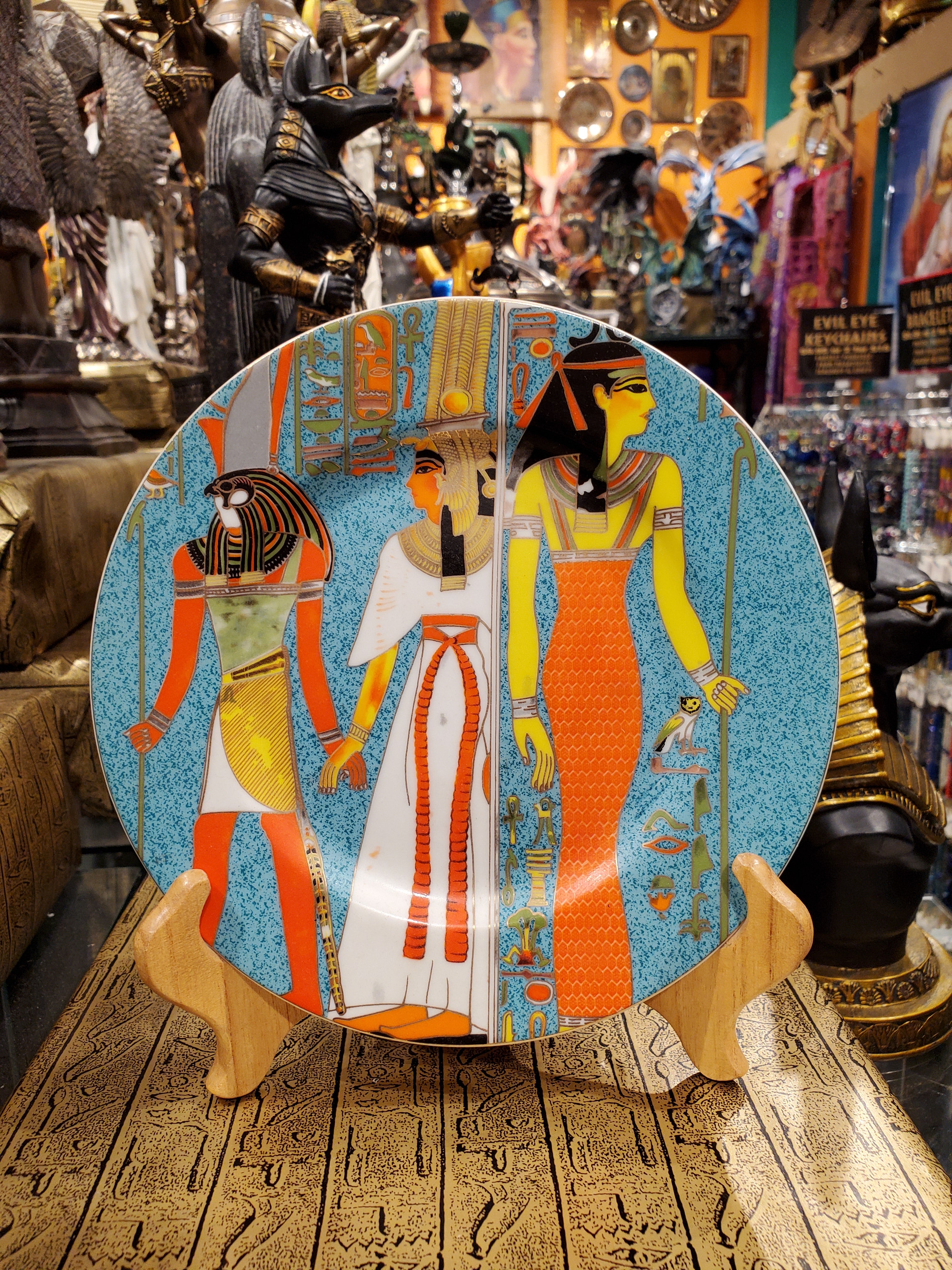 Horus & Queen Nefertari Porcelain Plate