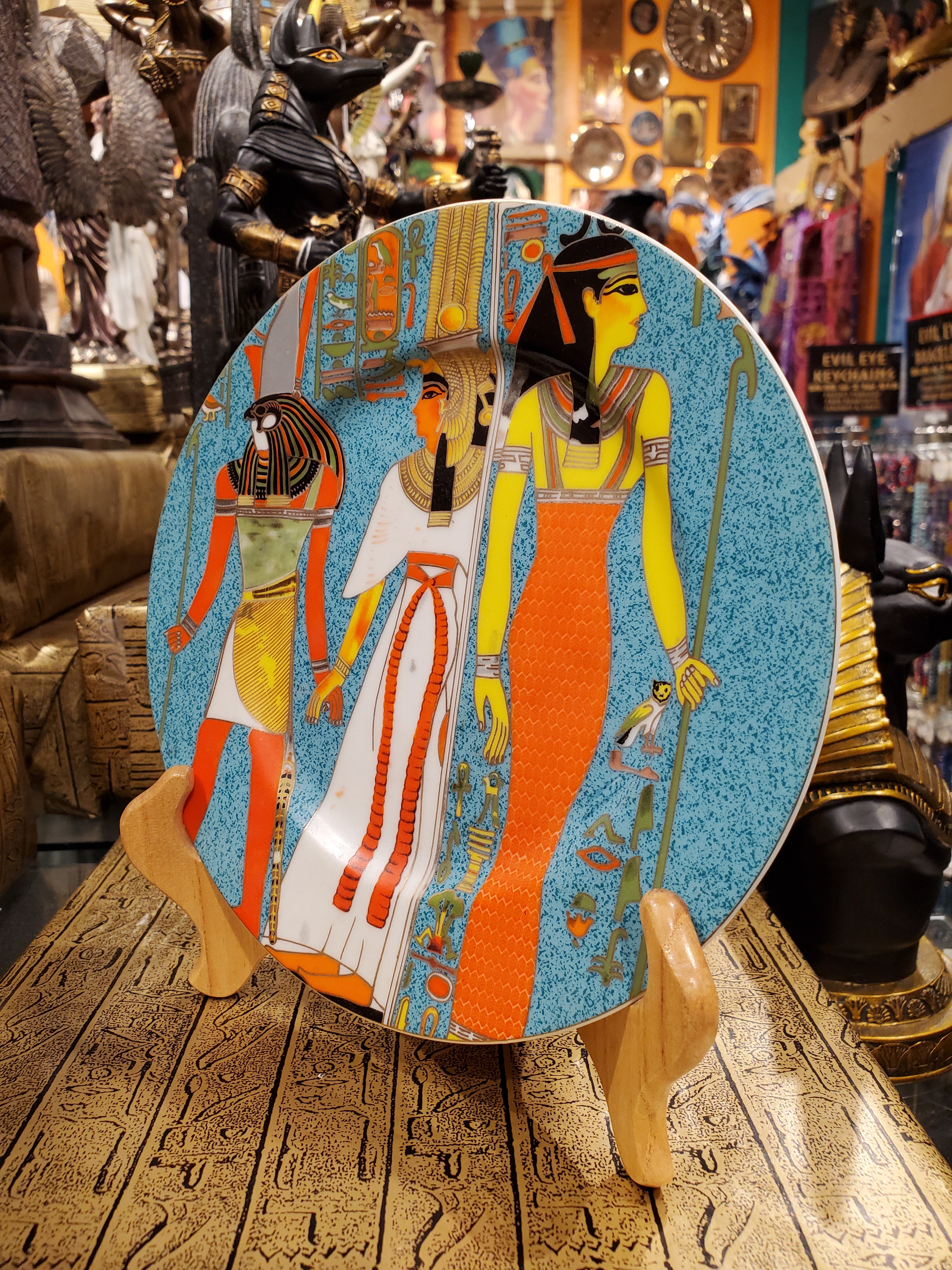 Horus & Queen Nefertari Porcelain Plate