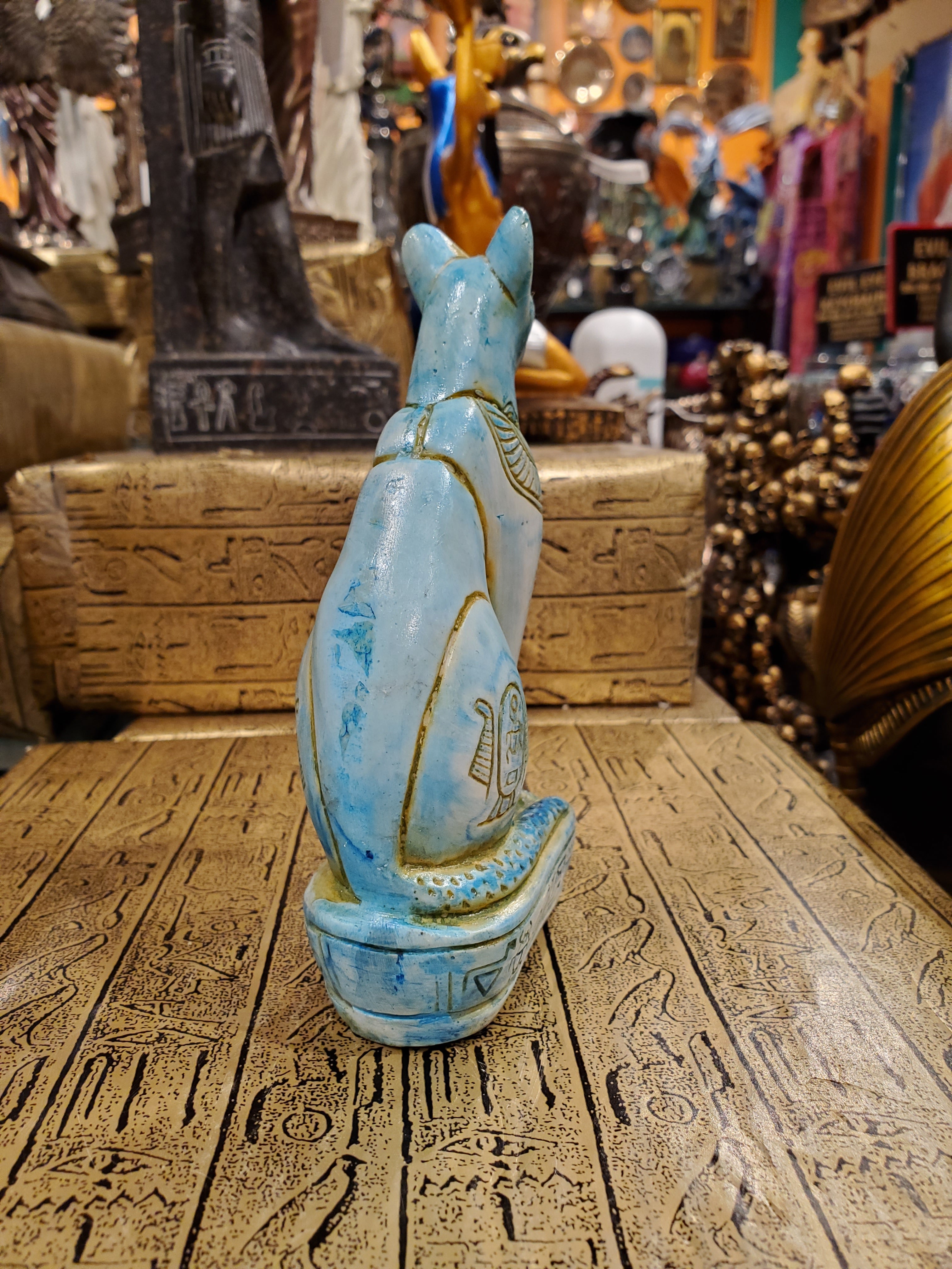 Blue Bastet Statue