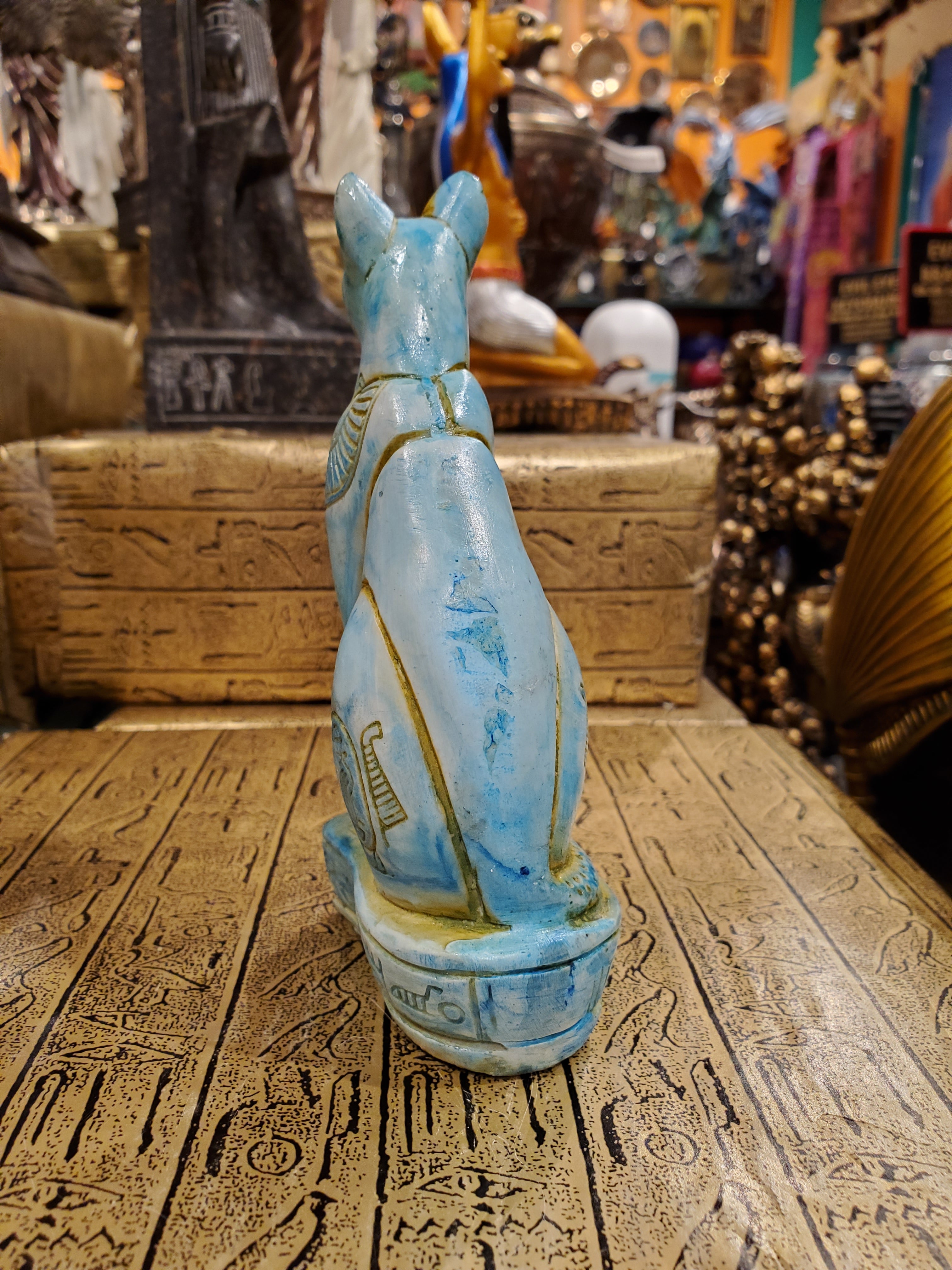 Blue Bastet Statue