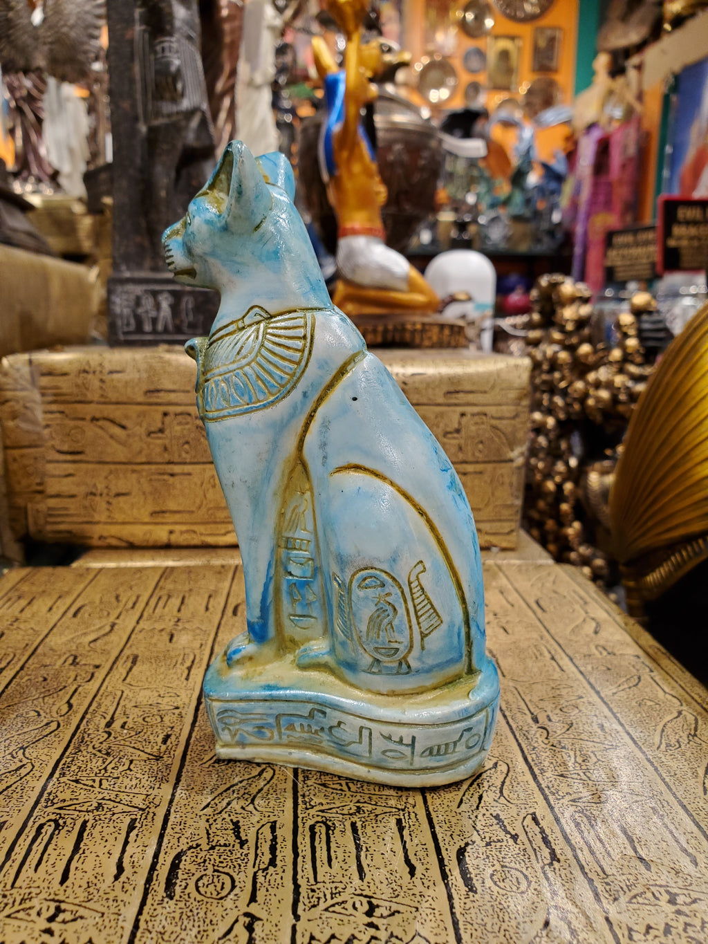 Blue Bastet Statue