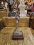 Pewter Cleopatra Statue on Wood Base