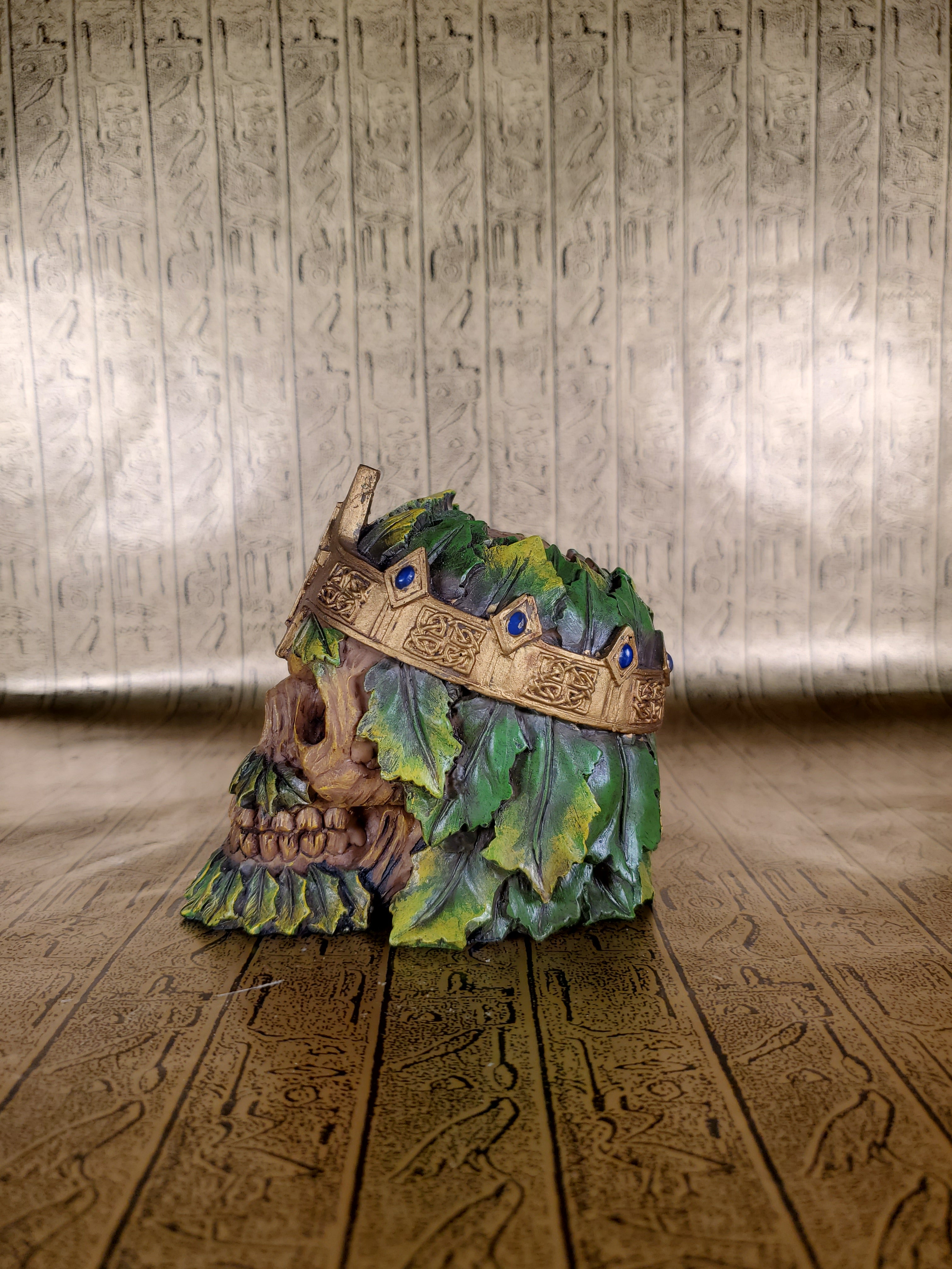 Greenman Skull Statue - Small