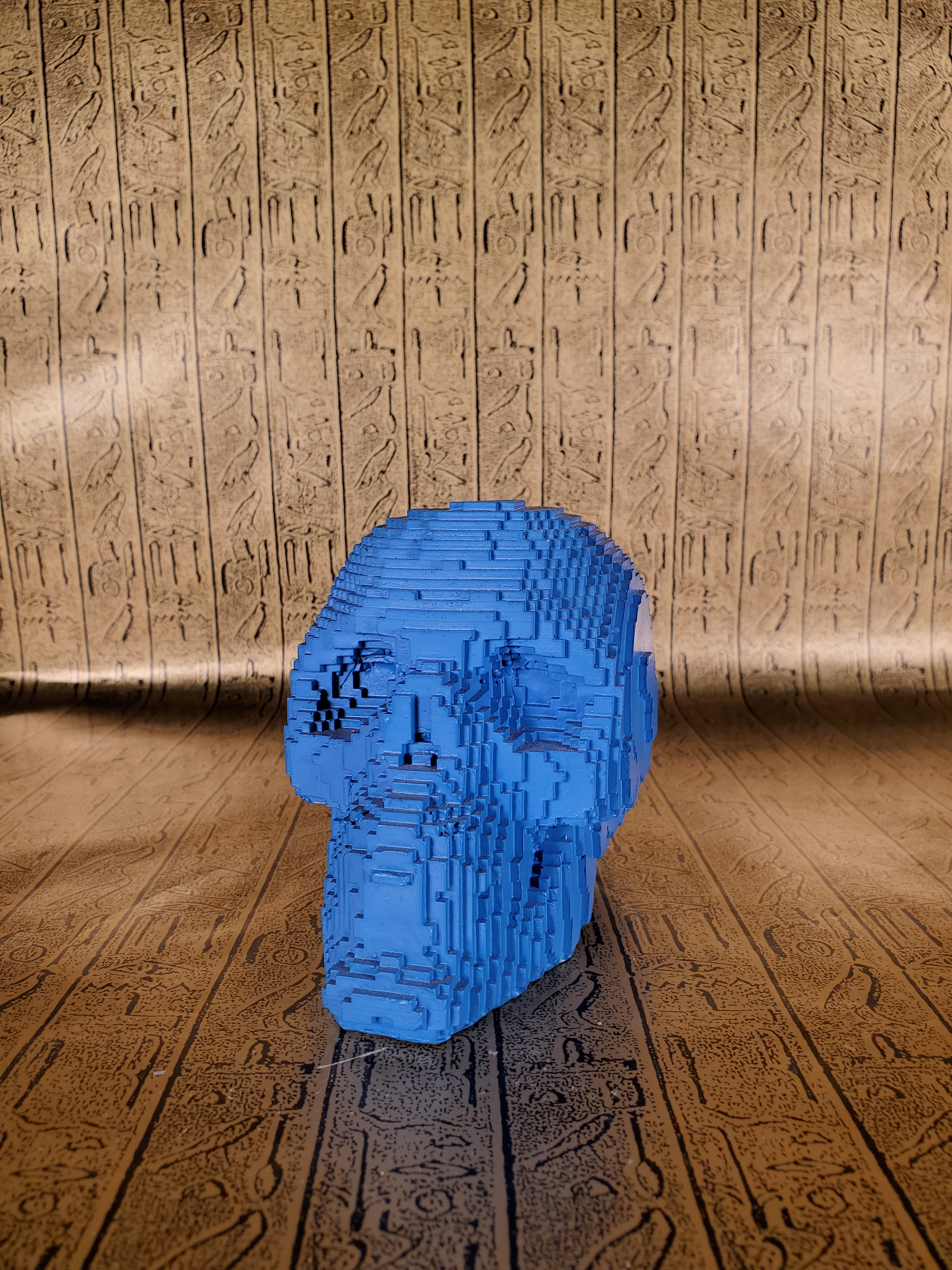 Blue Pixel Skull