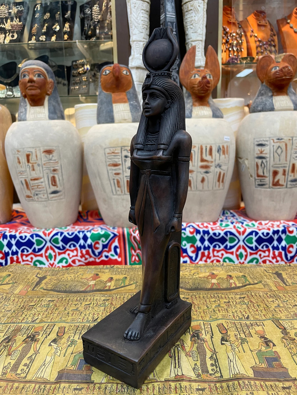 Isis Statue - Black Finish, 30 cm