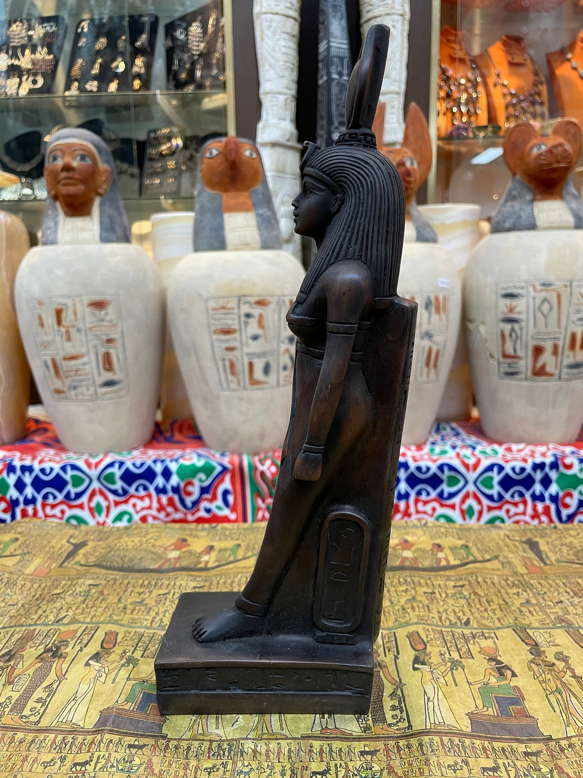 Isis Statue - Black Finish, 30 cm