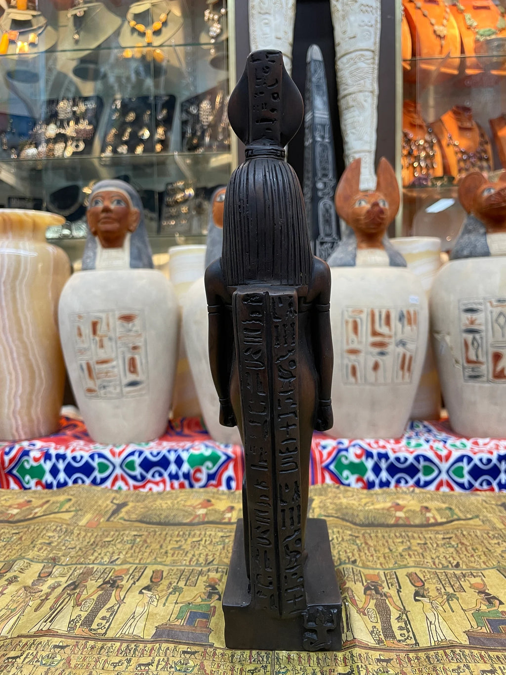 Isis Statue - Black Finish, 30 cm