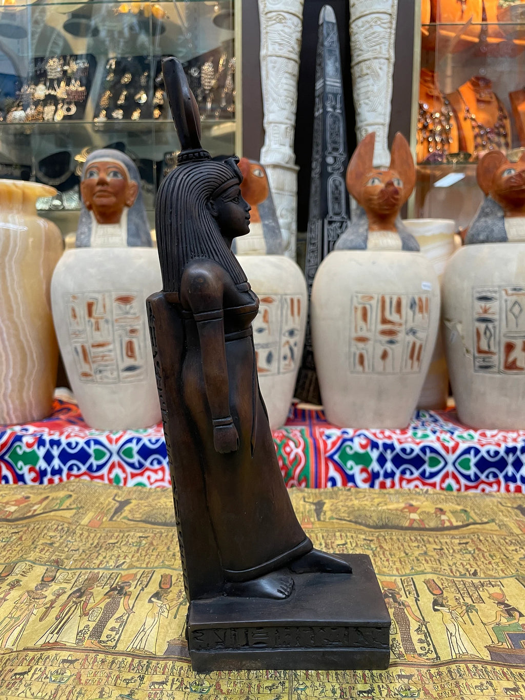 Isis Statue - Black Finish, 30 cm