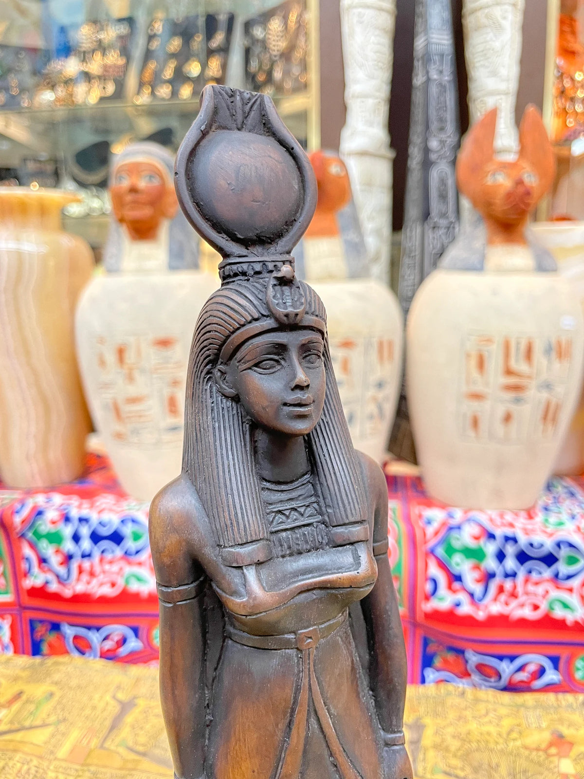 Isis Statue - Black Finish, 30 cm