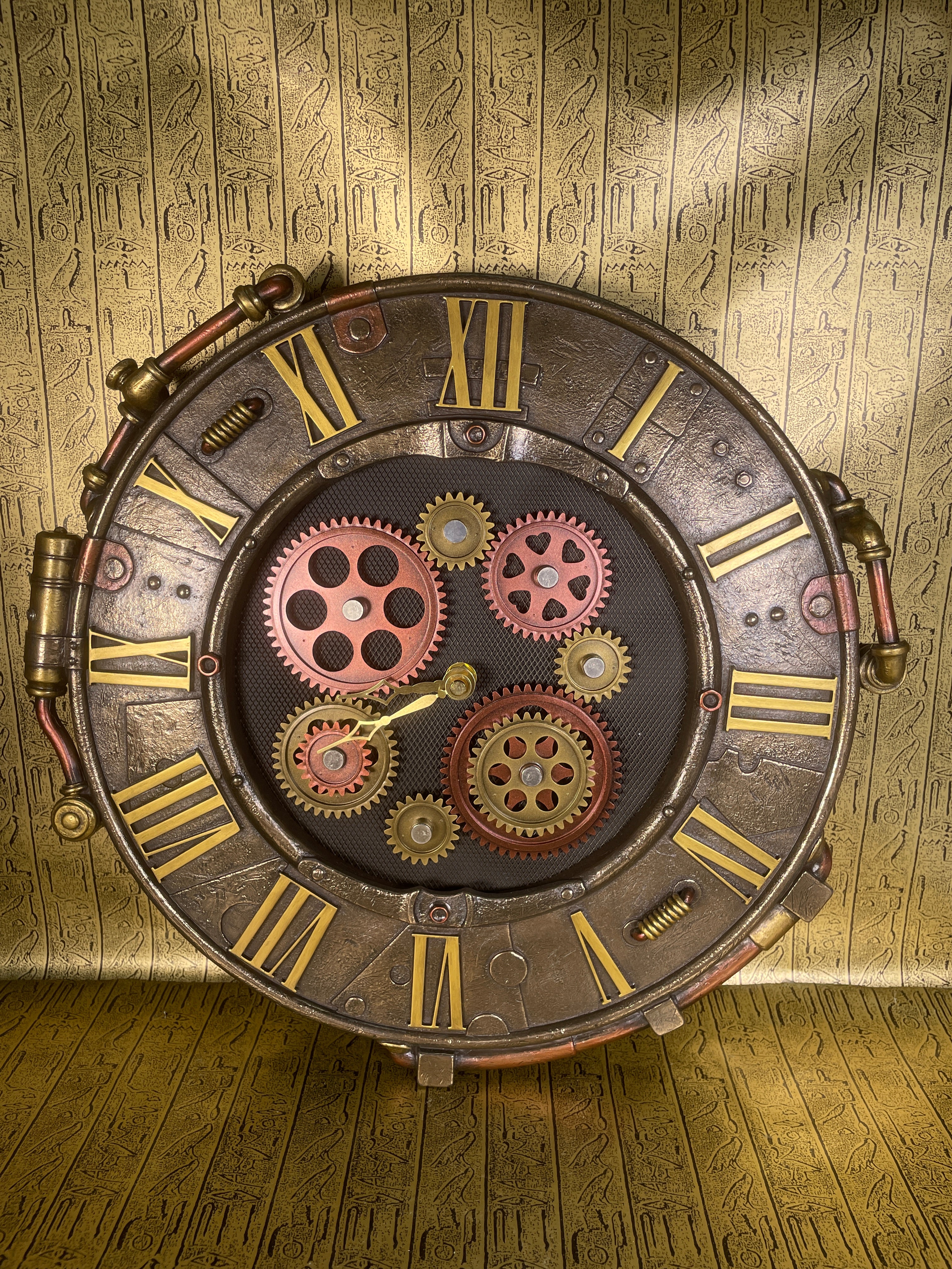 Steampunk Rivet Wall Clock