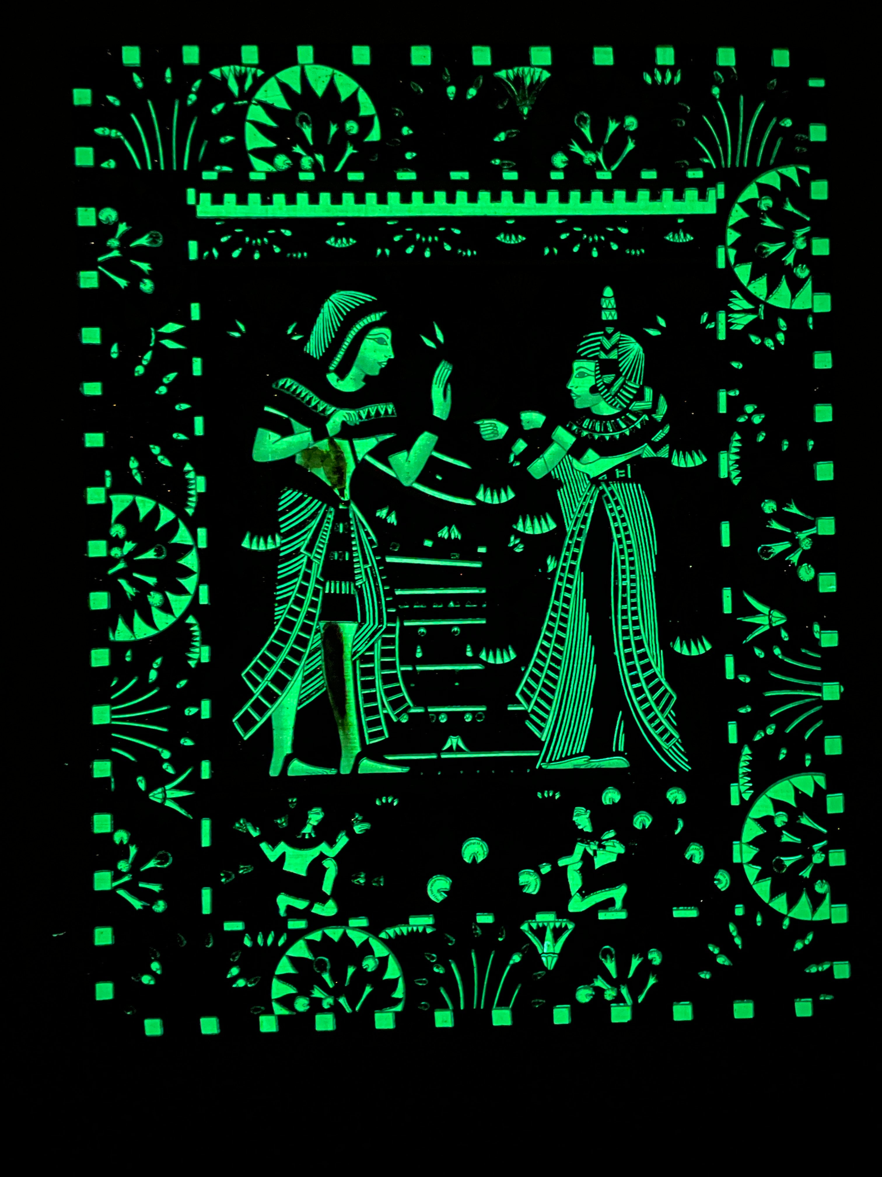 King Tutankamun Wedding Scene Papyrus - Glow in the Dark