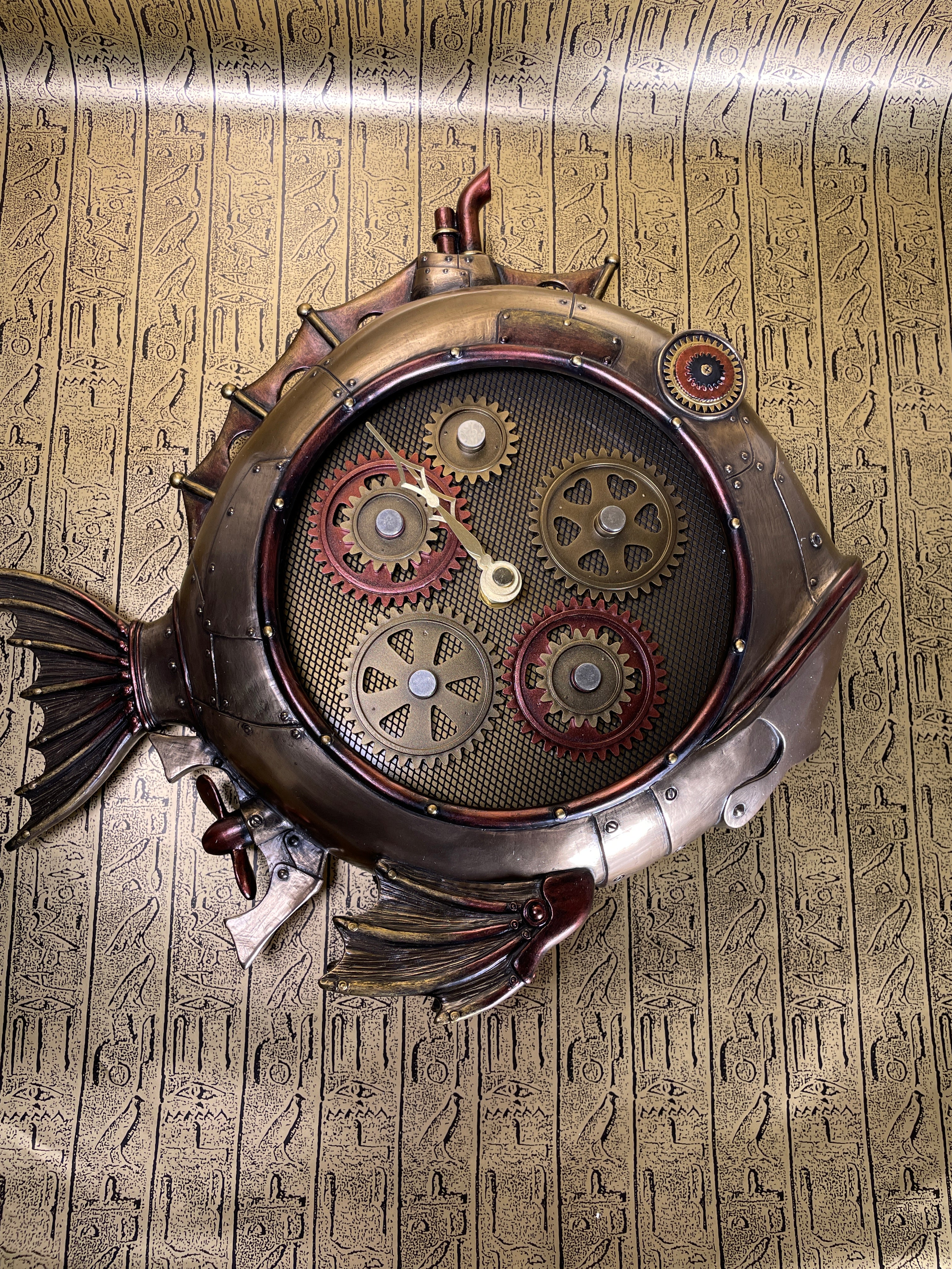 Steampunk Fish Wall Clock