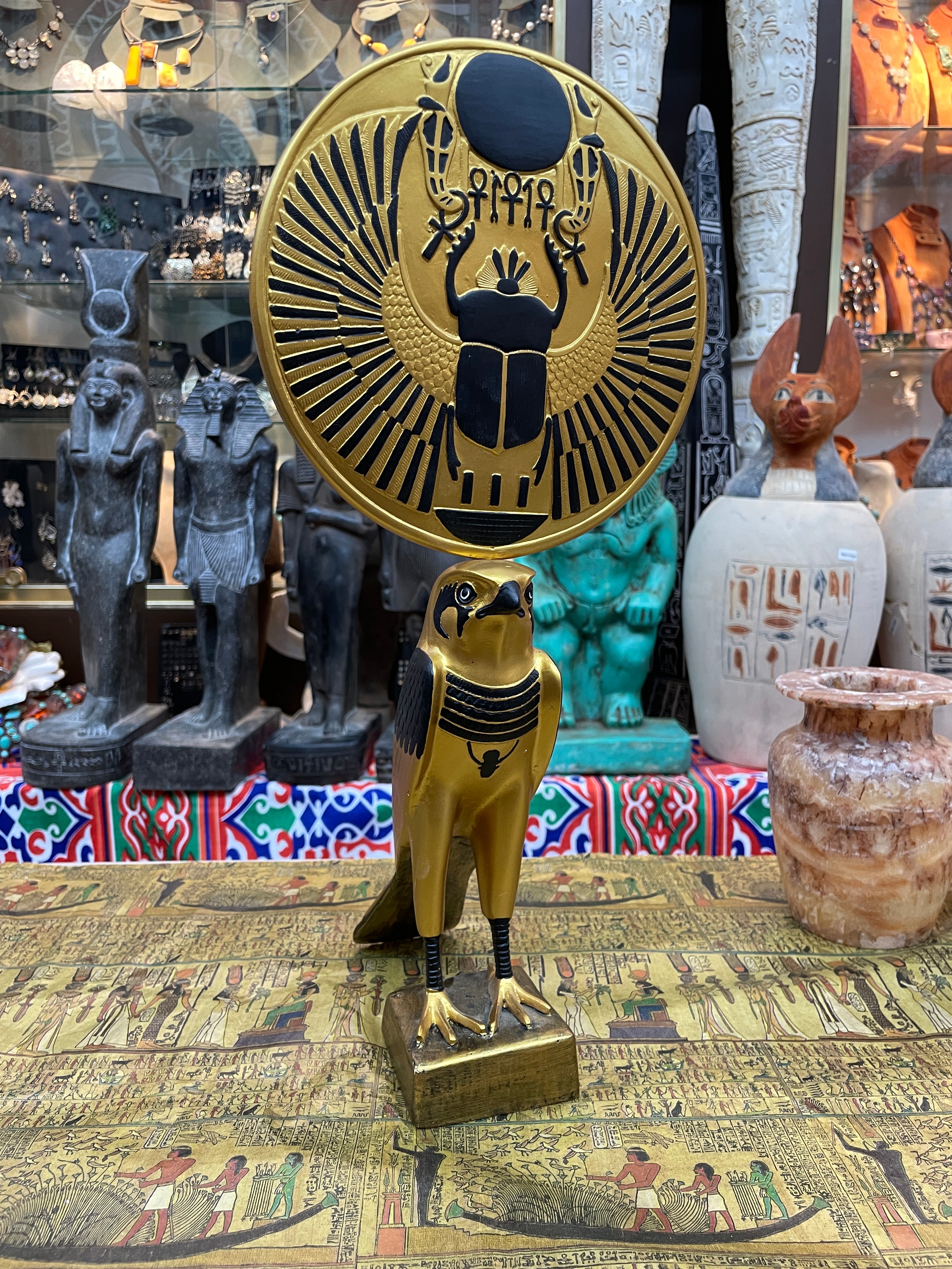 Horus with Sun Disc Statue