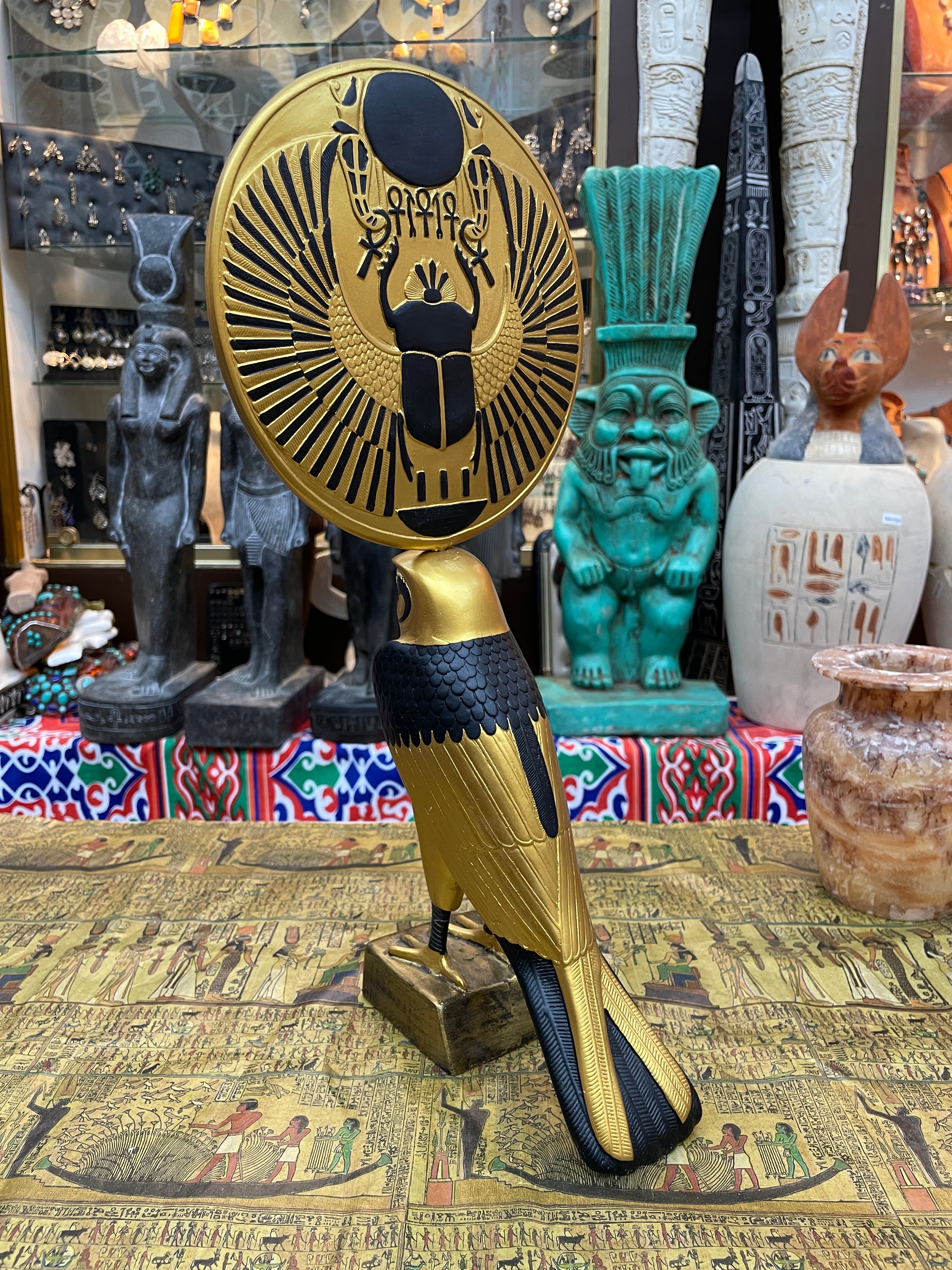 Horus with Sun Disc Statue