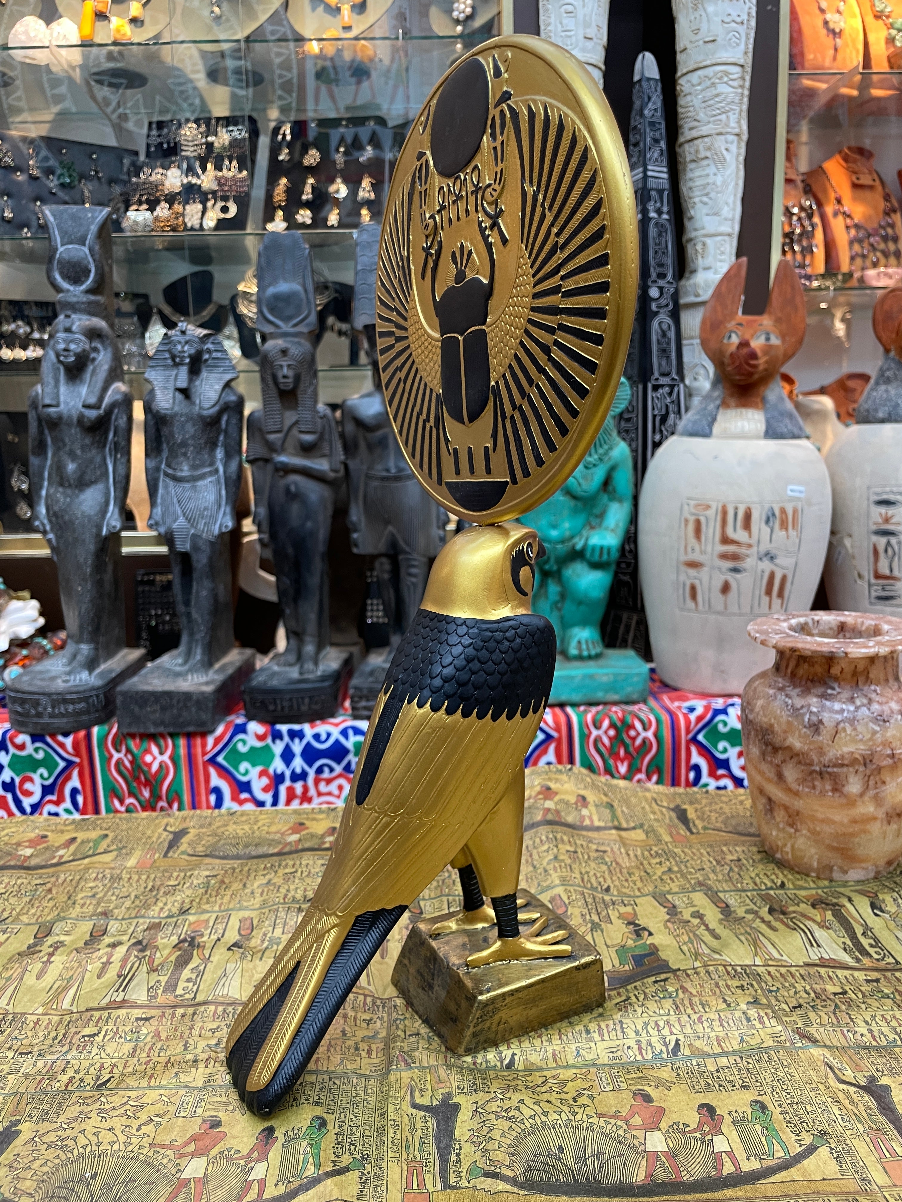 Horus with Sun Disc Statue