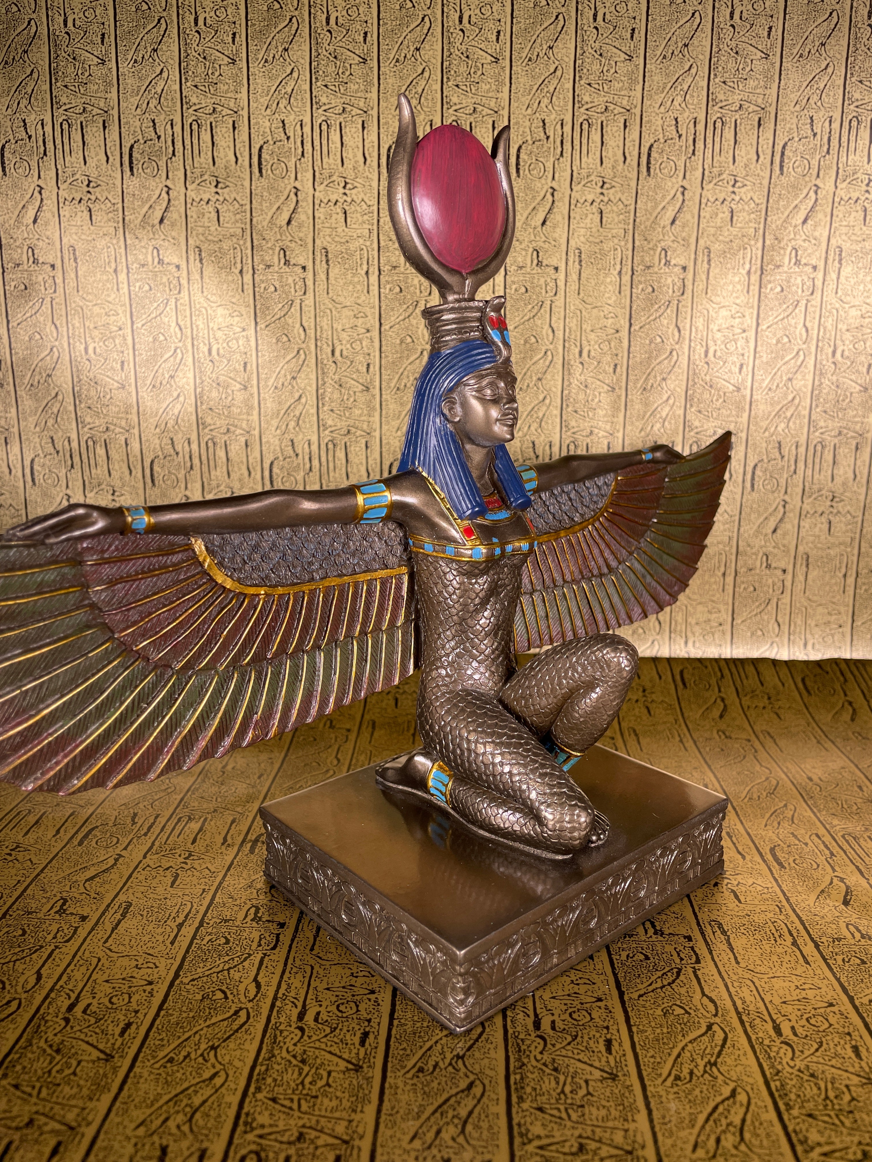 Goddess Isis Kneeling Statue