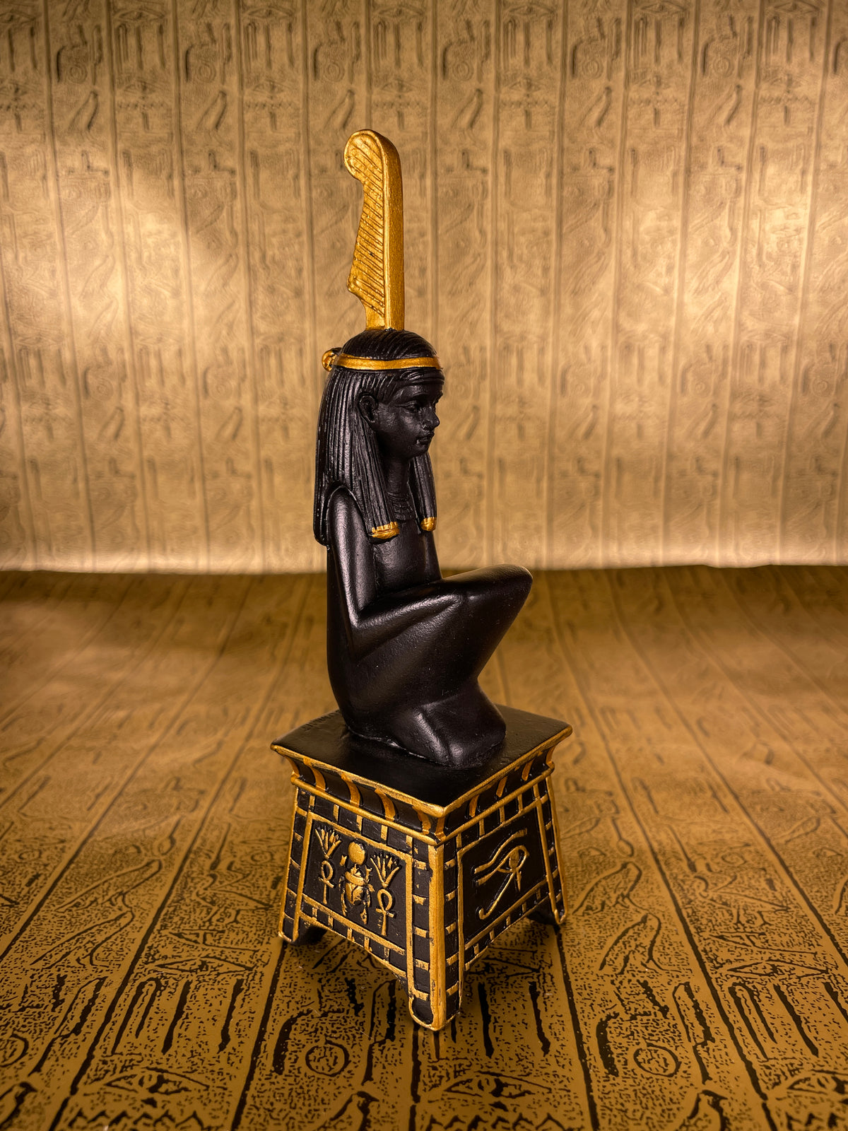 Egyptian Goddess Ma'at on Pedestal Statue