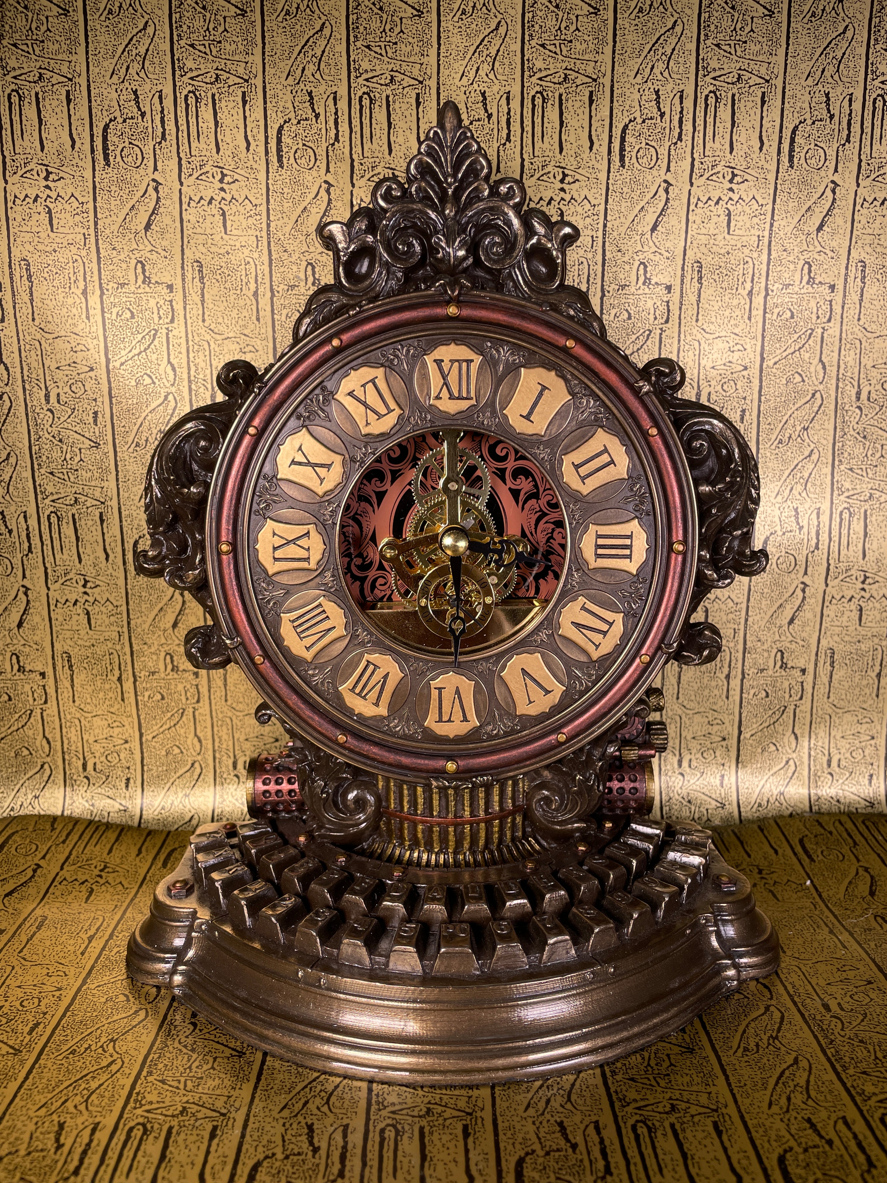 Steampunk Typewriter Gear Clock